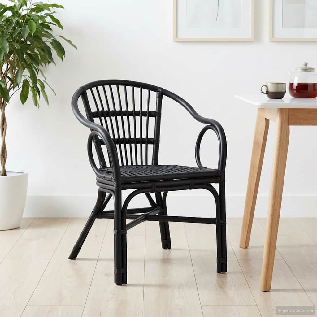 Susilankstantis krėslas Juoda 58 x 60 x 81 cm Ratanas