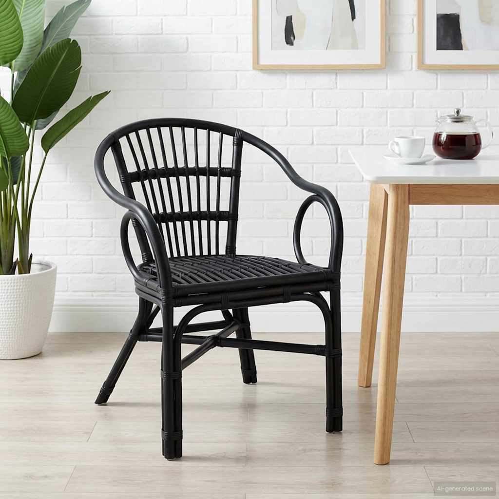 Susilankstantis krėslas Juoda 58 x 60 x 81 cm Ratanas