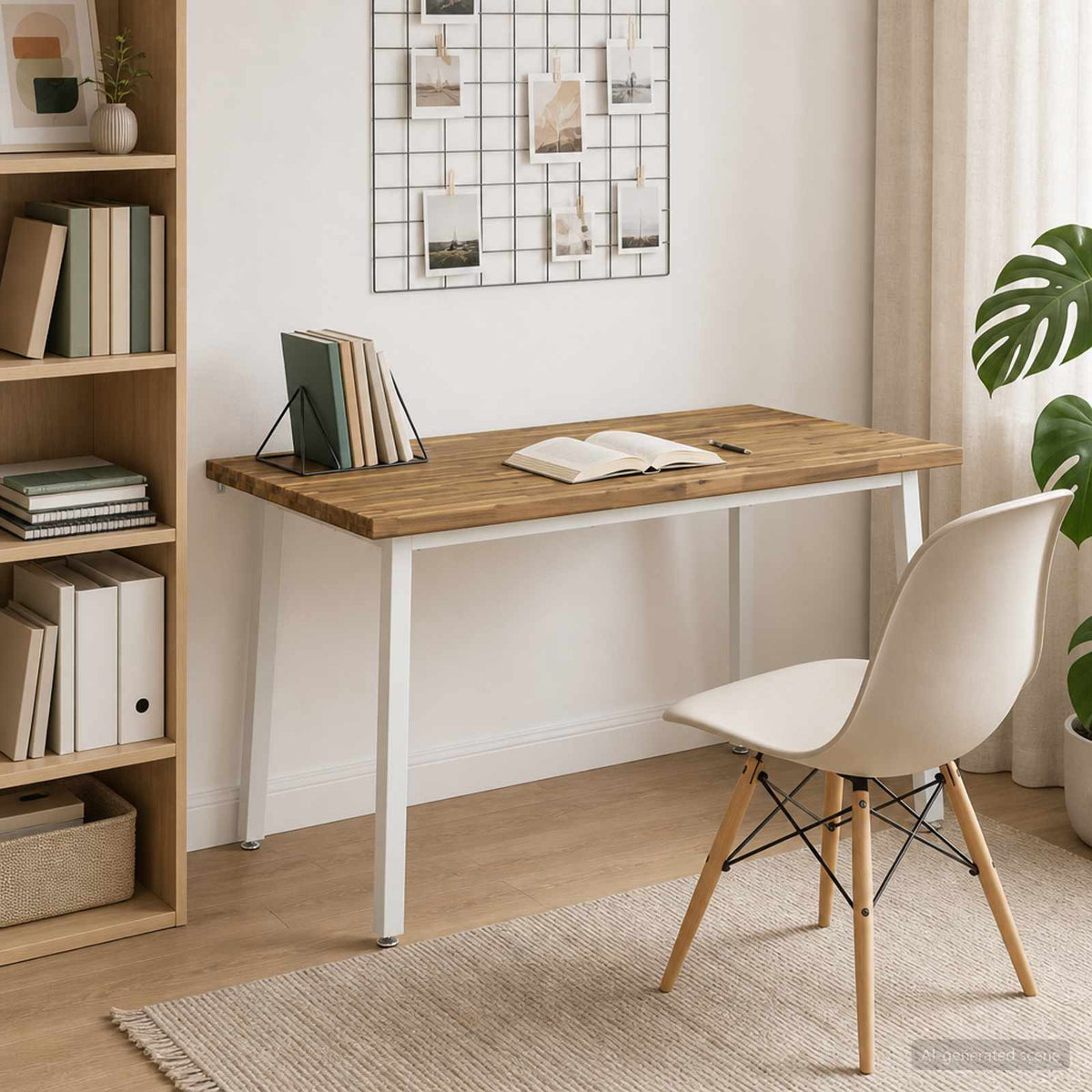 140 x 80 x 75 cm Kietos akacijos mediena Balta Stačiakampio