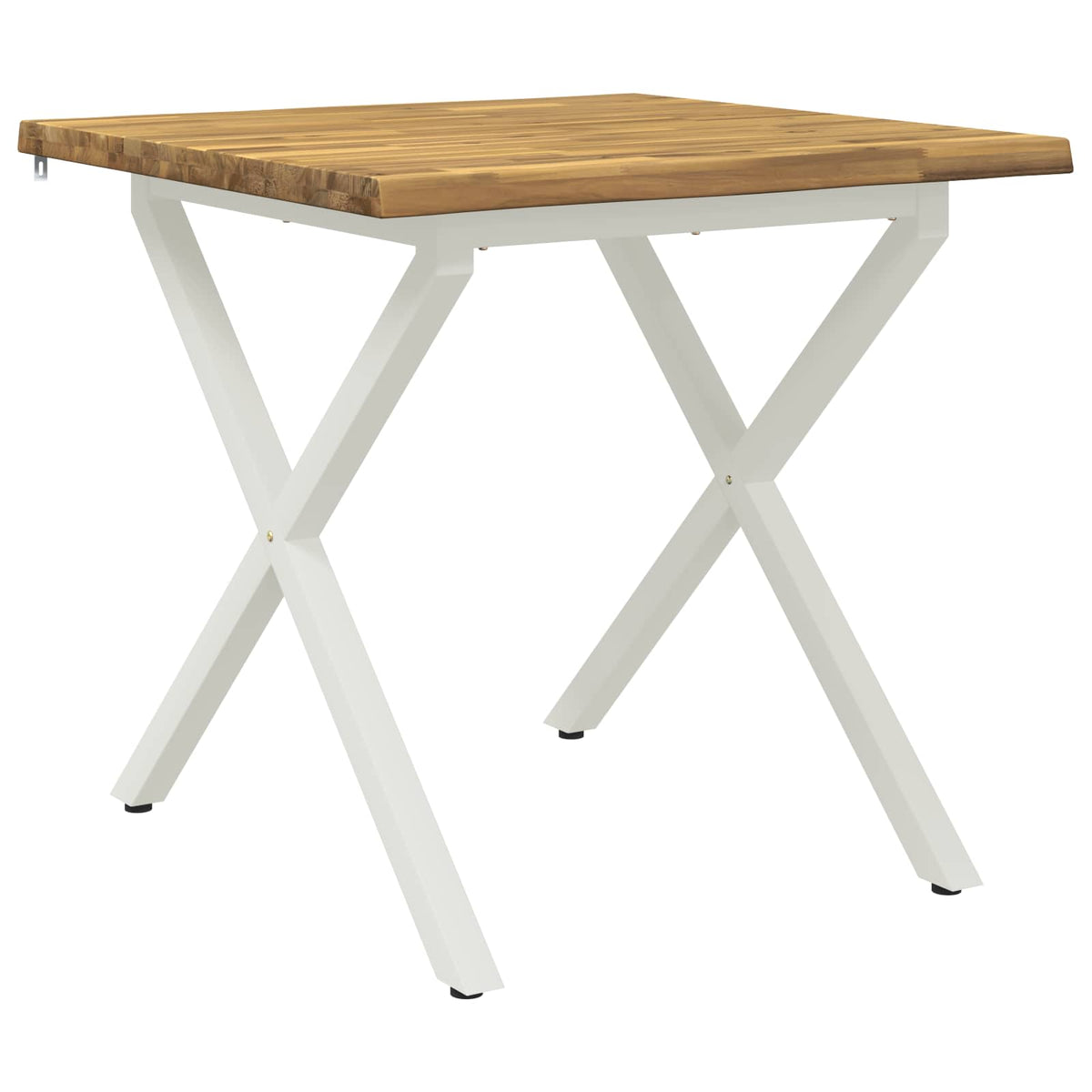 70 x 70 x 75 cm Kietos akacijos mediena Balta Kvadrato