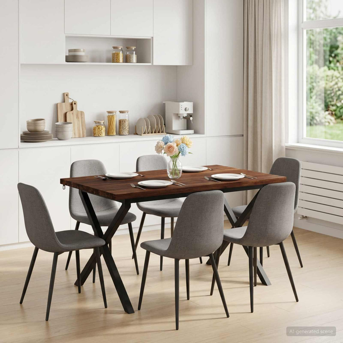 Kvadratinis valgomojo stalas 120 x 80 x 75 cm
