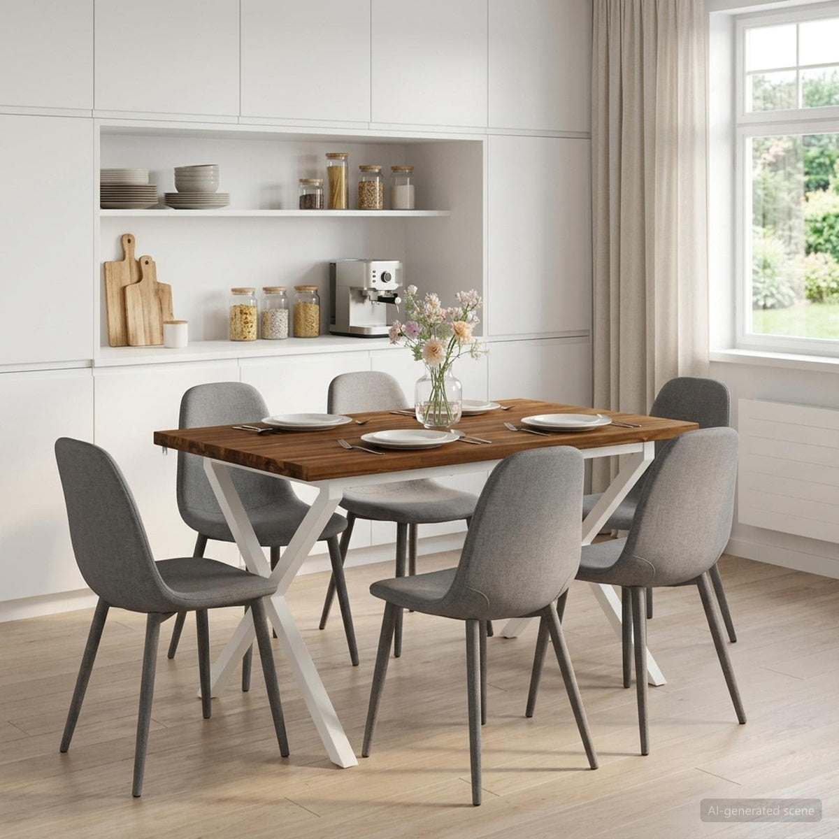 Kvadratinis valgomojo stalas 120 x 80 x 75 cm