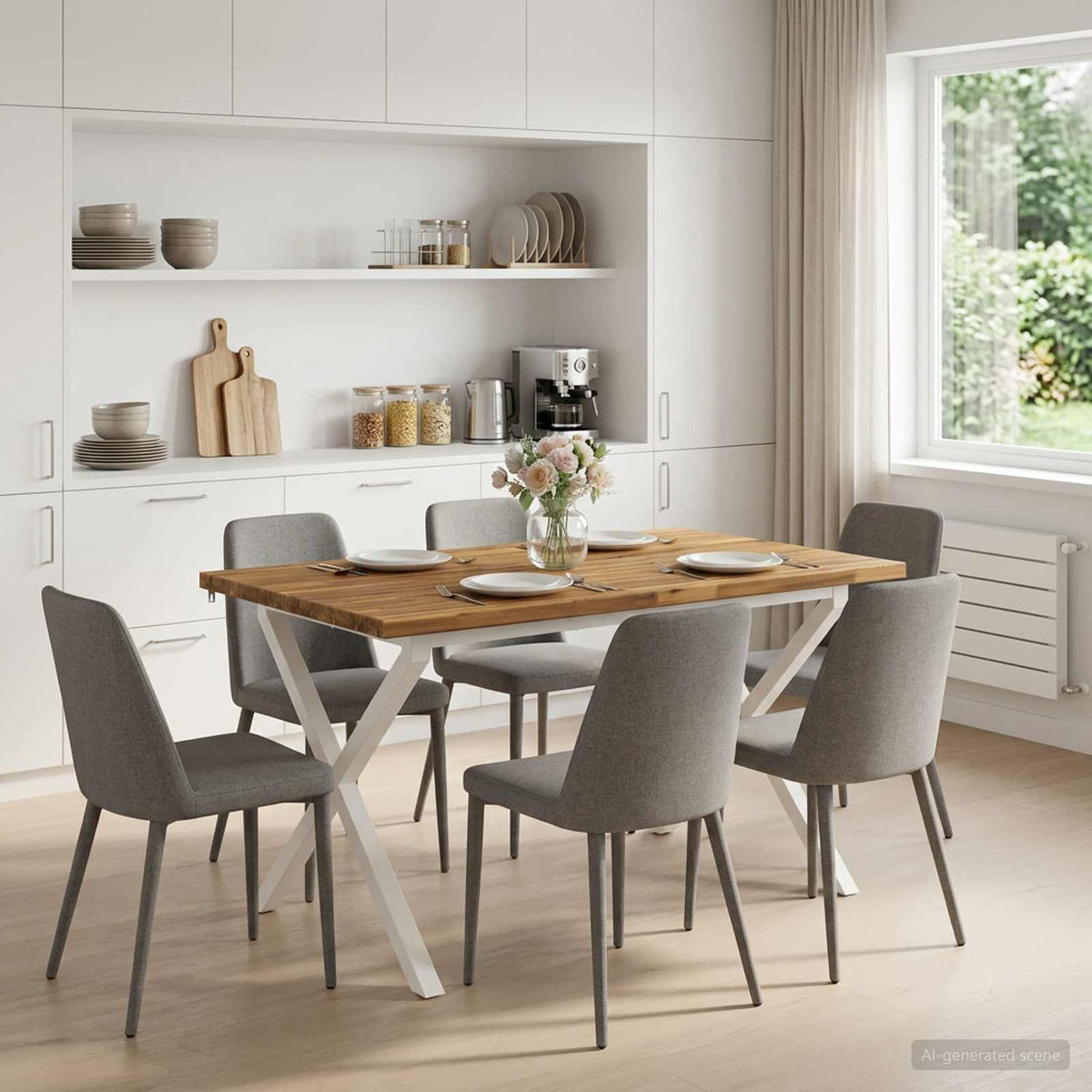 Kvadratinis valgomojo stalas 120 x 80 x 75 cm