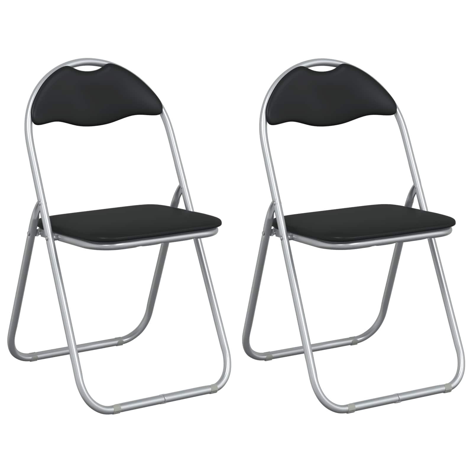 Sulankstoma kėdė 2 pcs Juoda ir pilka 48 x 43,5 x 81 cm
