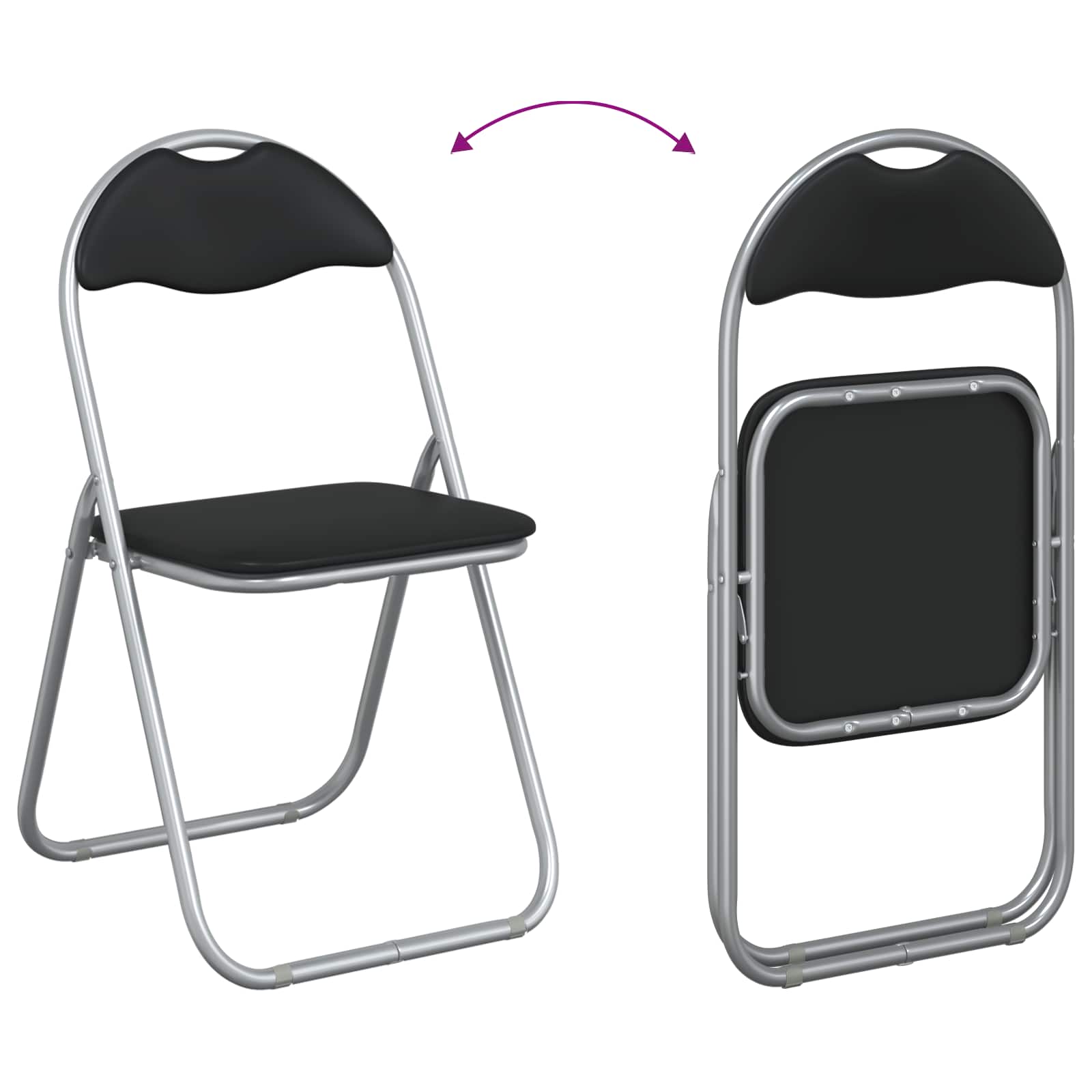 Sulankstoma kėdė 2 pcs Juoda ir pilka 48 x 43,5 x 81 cm