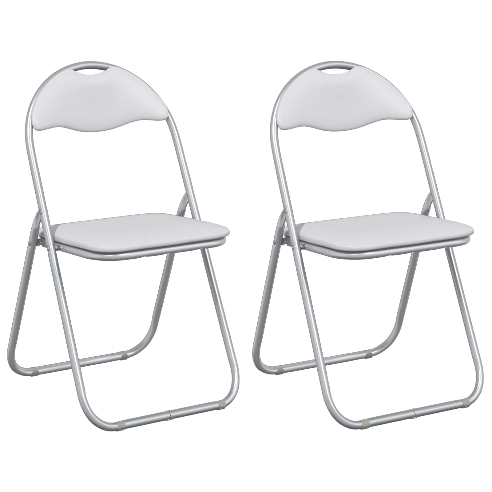 Sulankstoma kėdė 2 pcs Balta ir pilka 48 x 43,5 x 81 cm