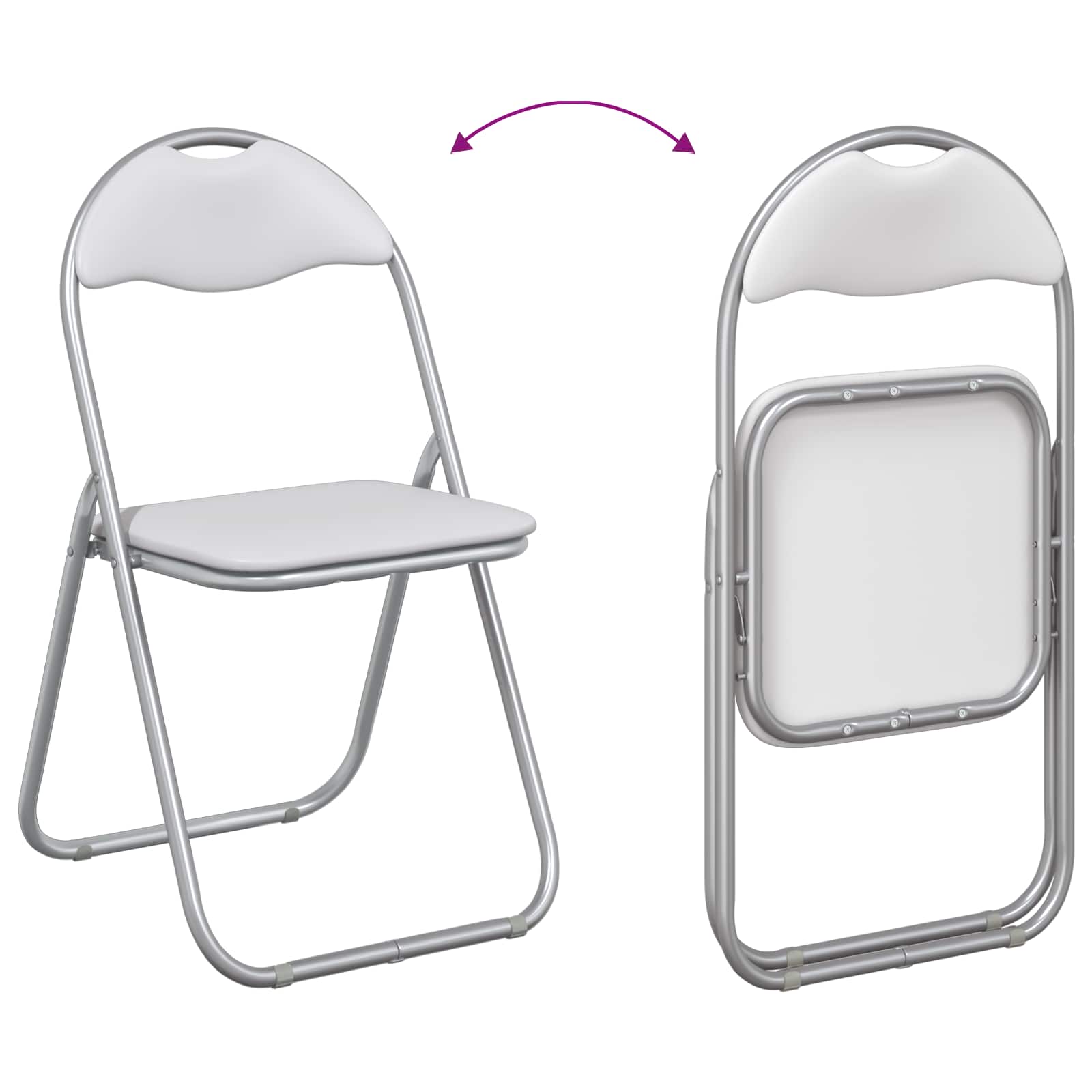 Sulankstoma kėdė 2 pcs Balta ir pilka 48 x 43,5 x 81 cm