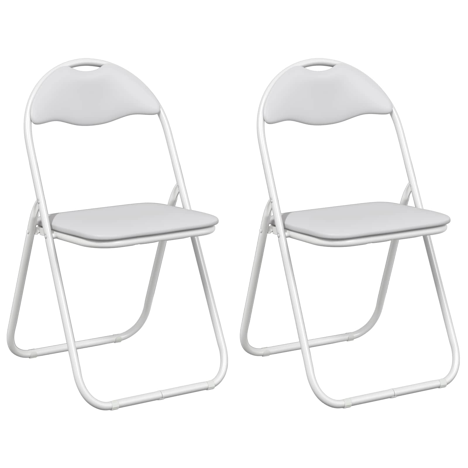 Sulankstoma kėdė 2 pcs Balta ir pilka 48 x 43,5 x 81 cm