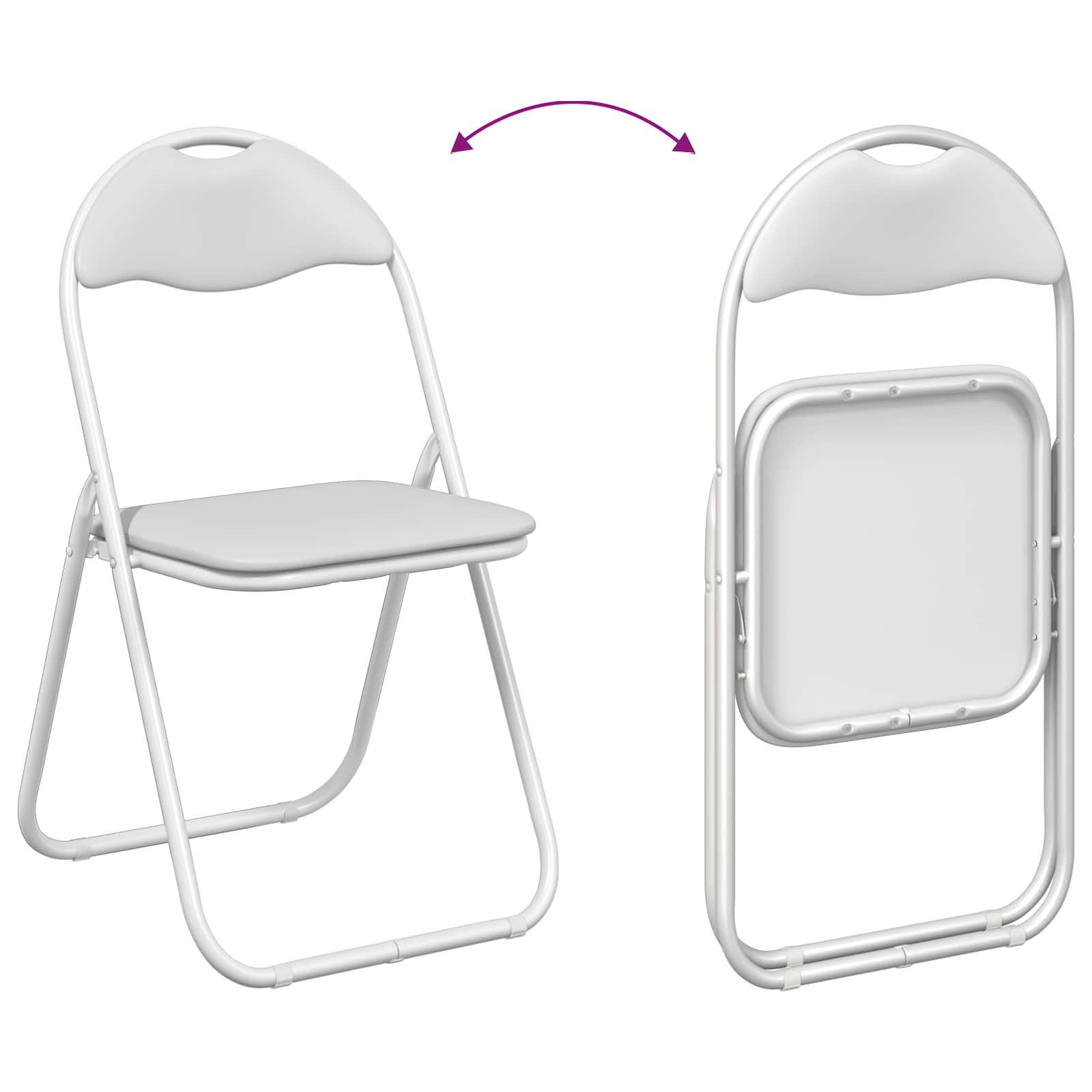 Sulankstoma kėdė 2 pcs Balta ir pilka 48 x 43,5 x 81 cm