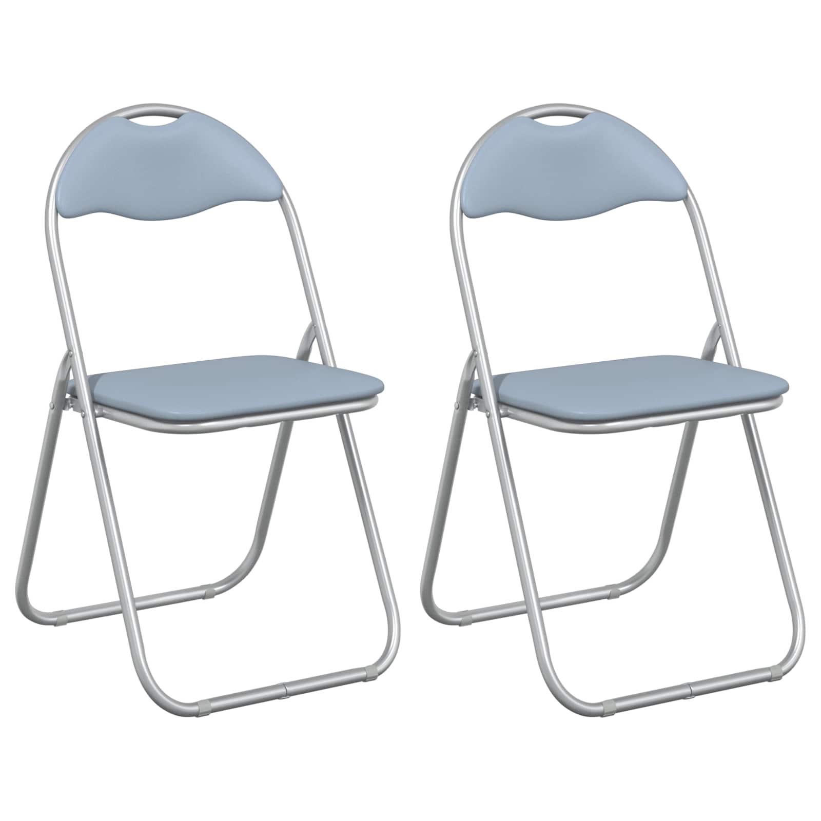 Sulankstoma kėdė 2 pcs Pilka 48 x 43,5 x 81 cm Dirbtinė oda