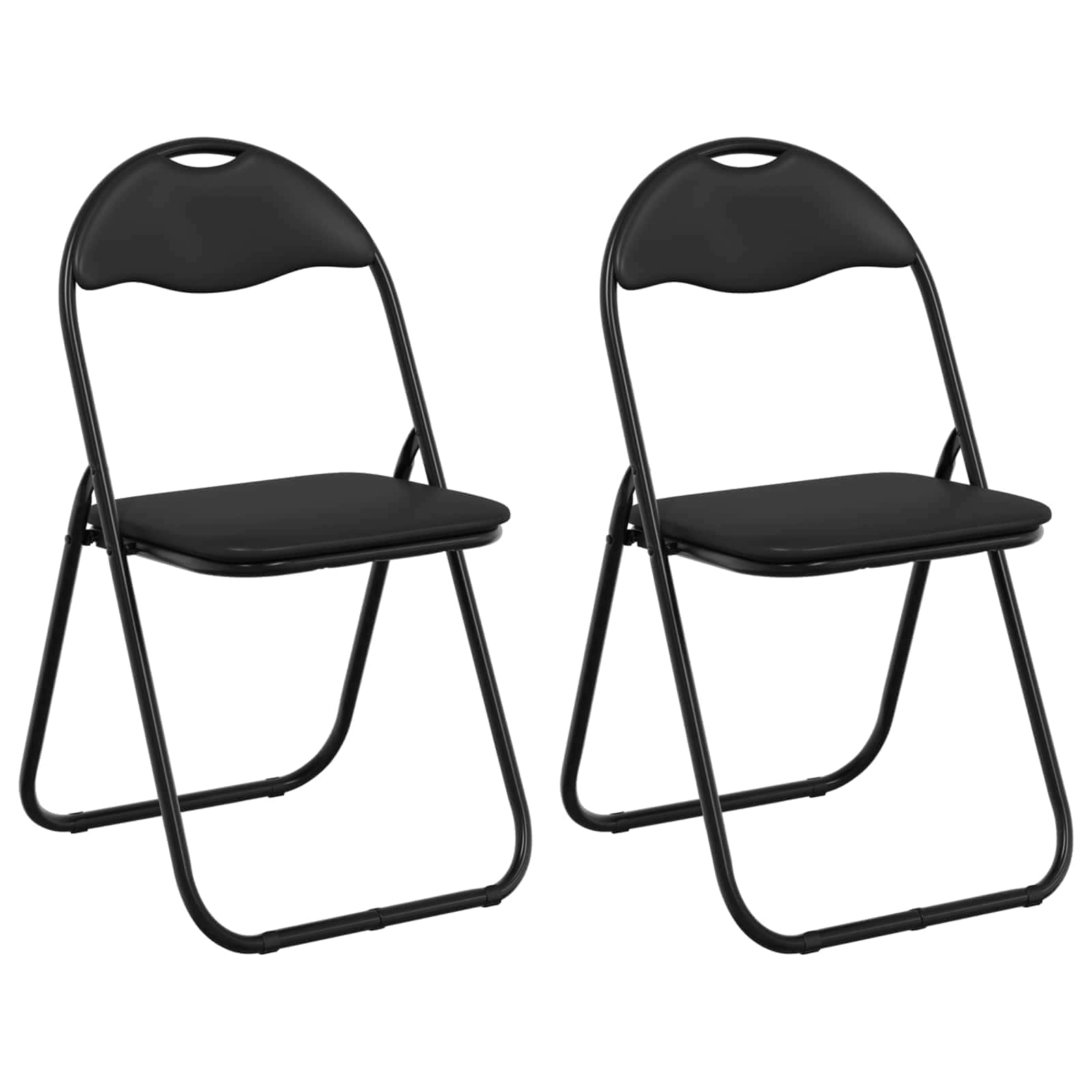 Folding Chair 2 pcs Black 48 x 43.5 x 81 cm Artificial Leather