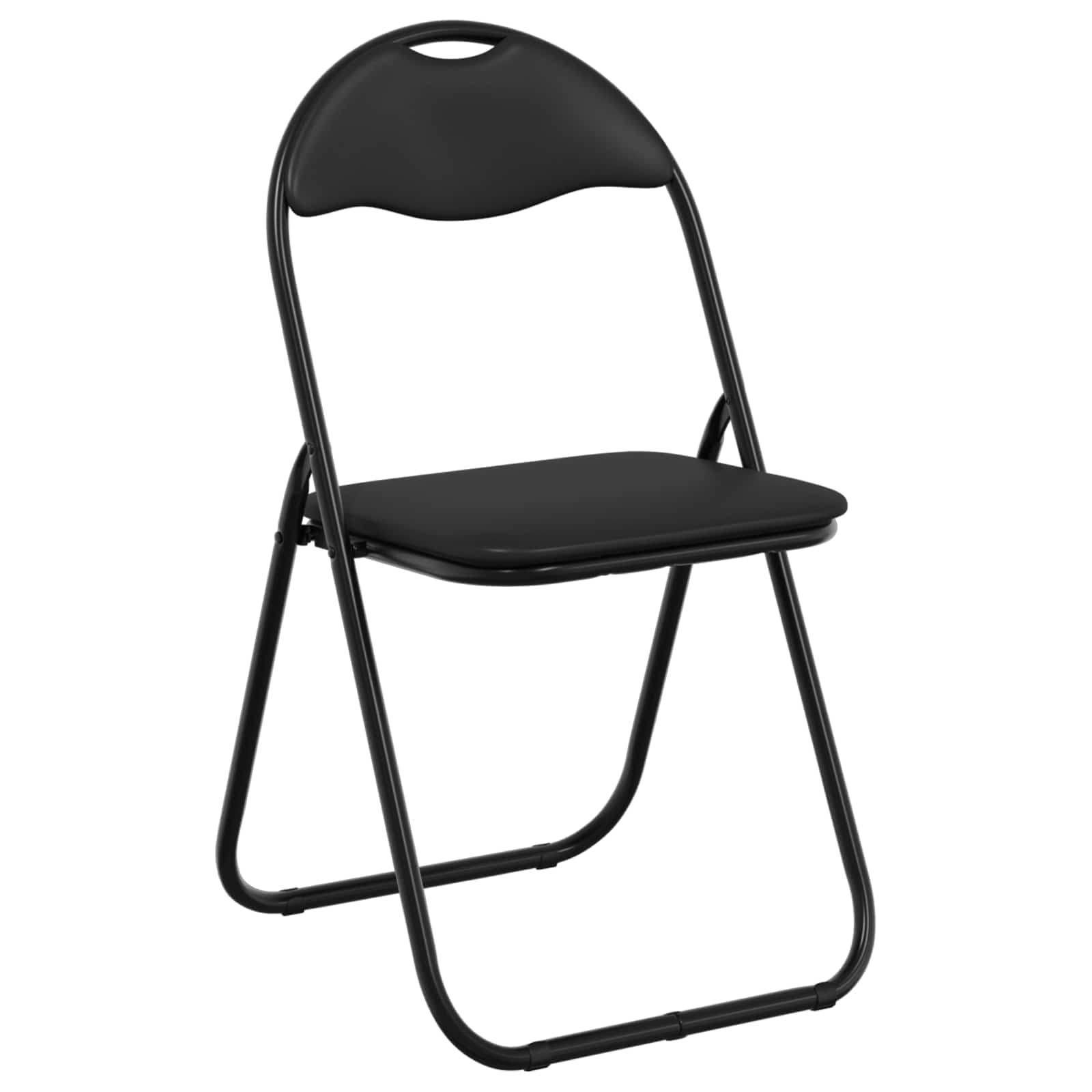 Folding Chair 2 pcs Black 48 x 43.5 x 81 cm Artificial Leather