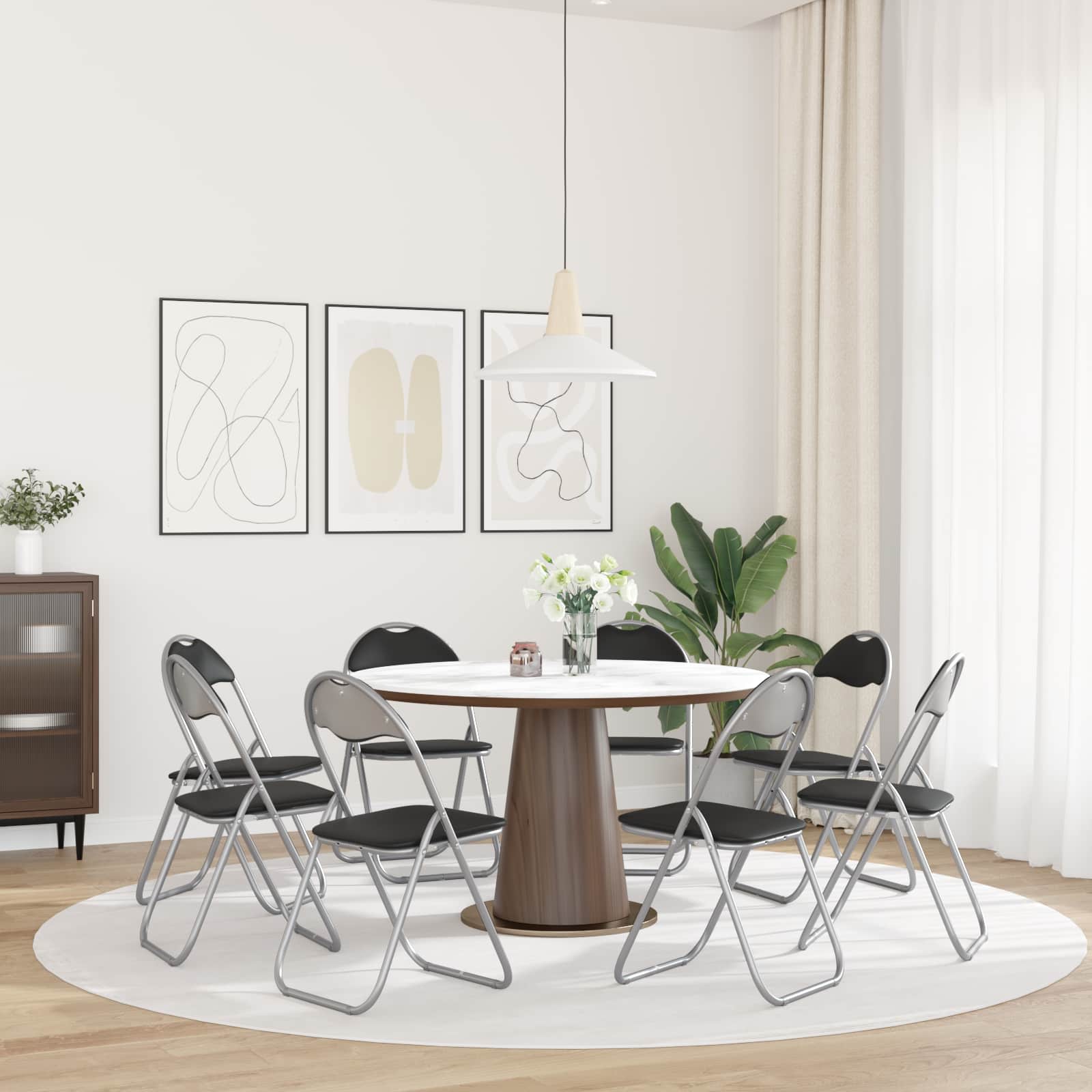 Sulankstoma kėdė 8 pcs Juoda ir pilka 48 x 43,5 x 81 cm