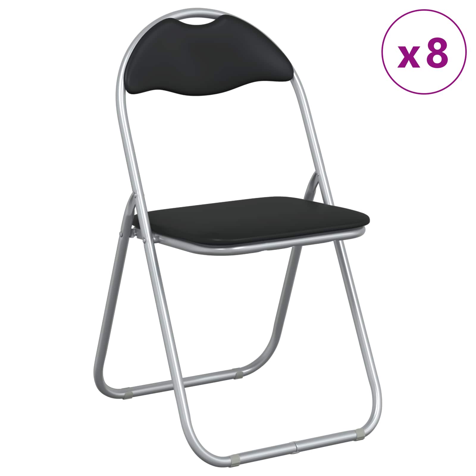 Sulankstoma kėdė 8 pcs Juoda ir pilka 48 x 43,5 x 81 cm