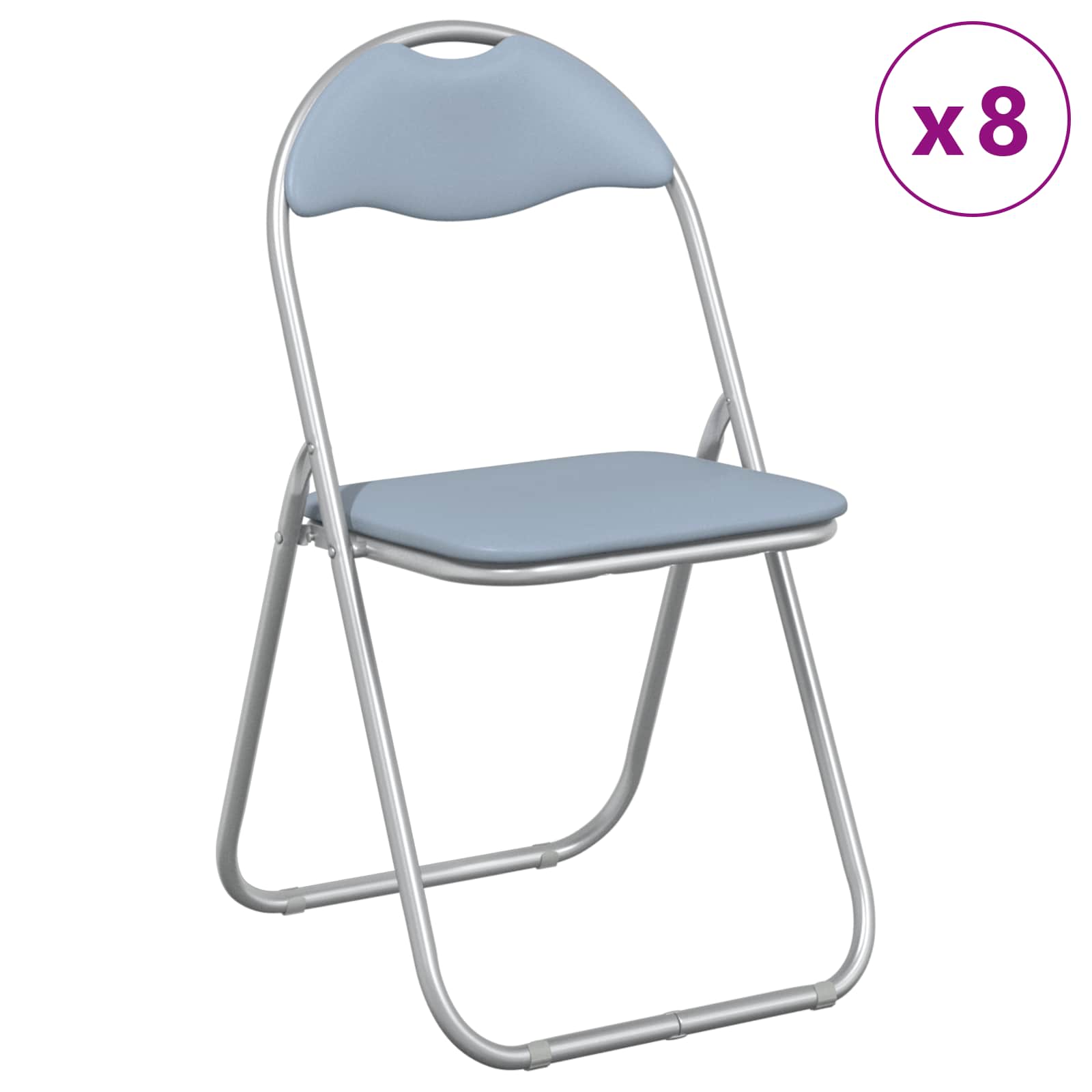 Sulankstoma kėdė 8 pcs Pilka 48 x 43,5 x 81 cm Dirbtinė oda