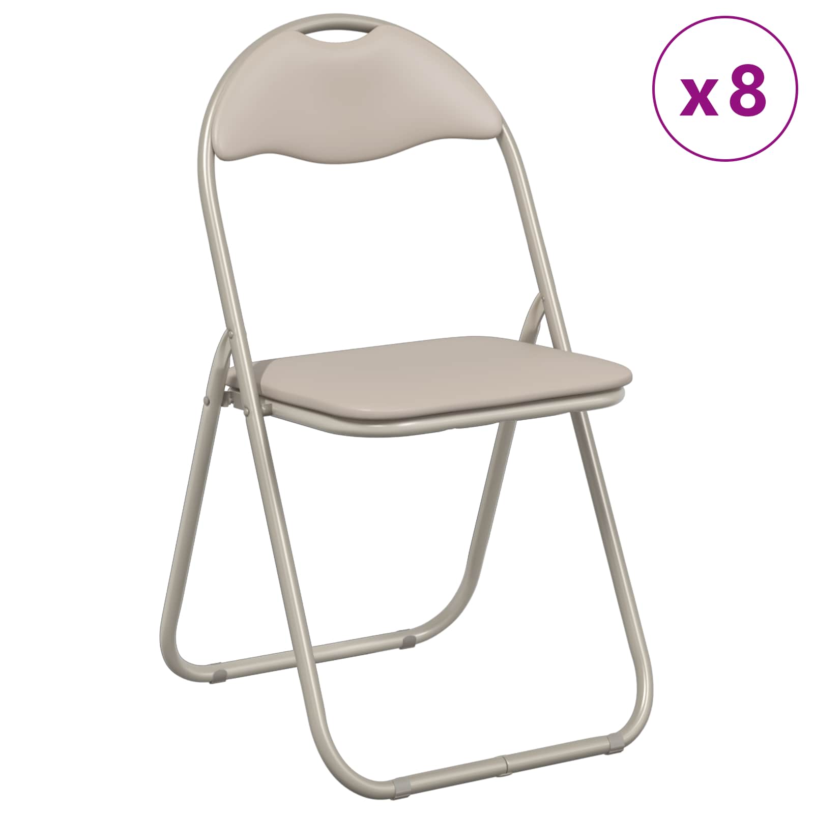 Sulankstoma kėdė 8 pcs Smėlio 48 x 43,5 x 81 cm Dirbtinė oda