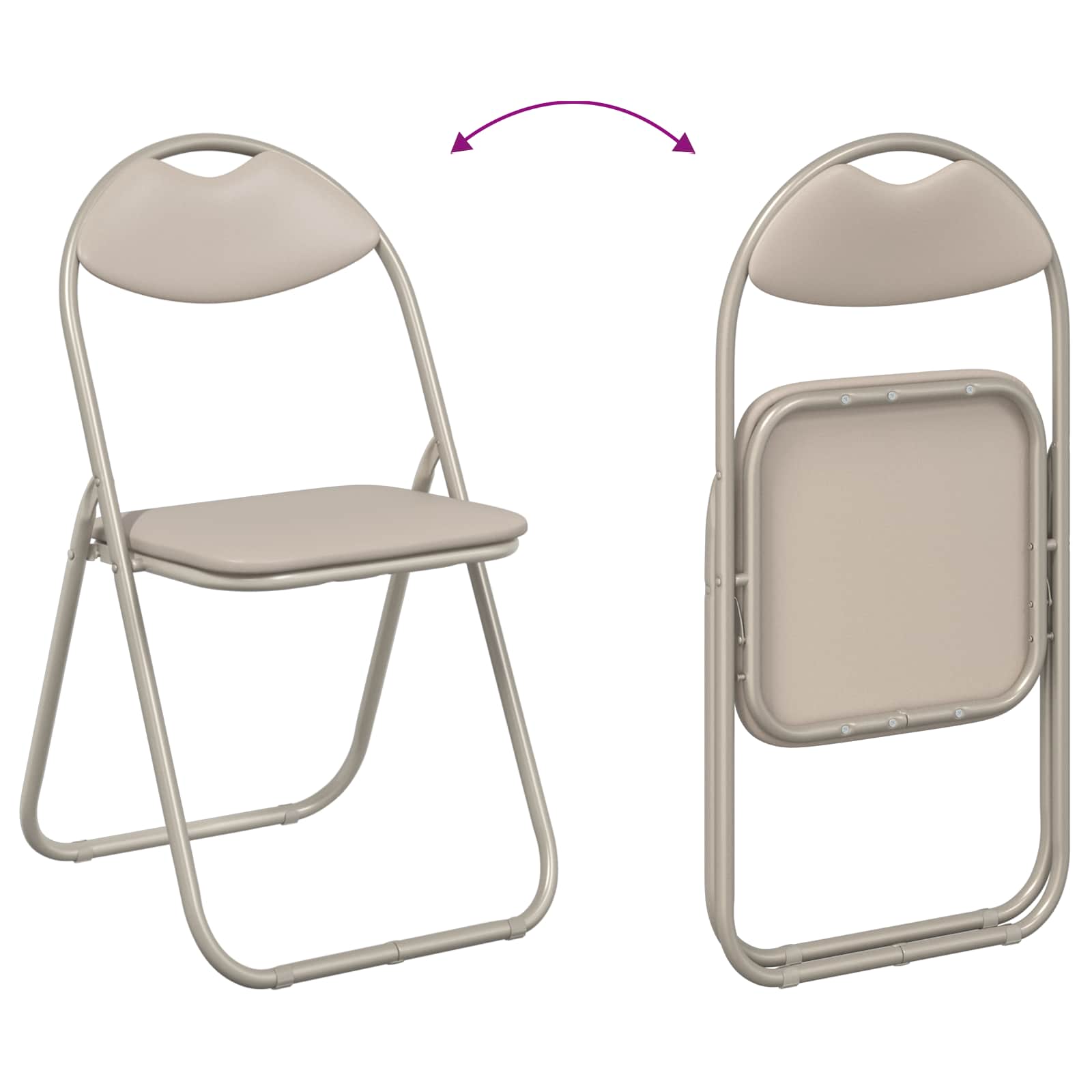 Folding Dining Chair 2 pcs Sand 48 x 43.5 x 81 cm