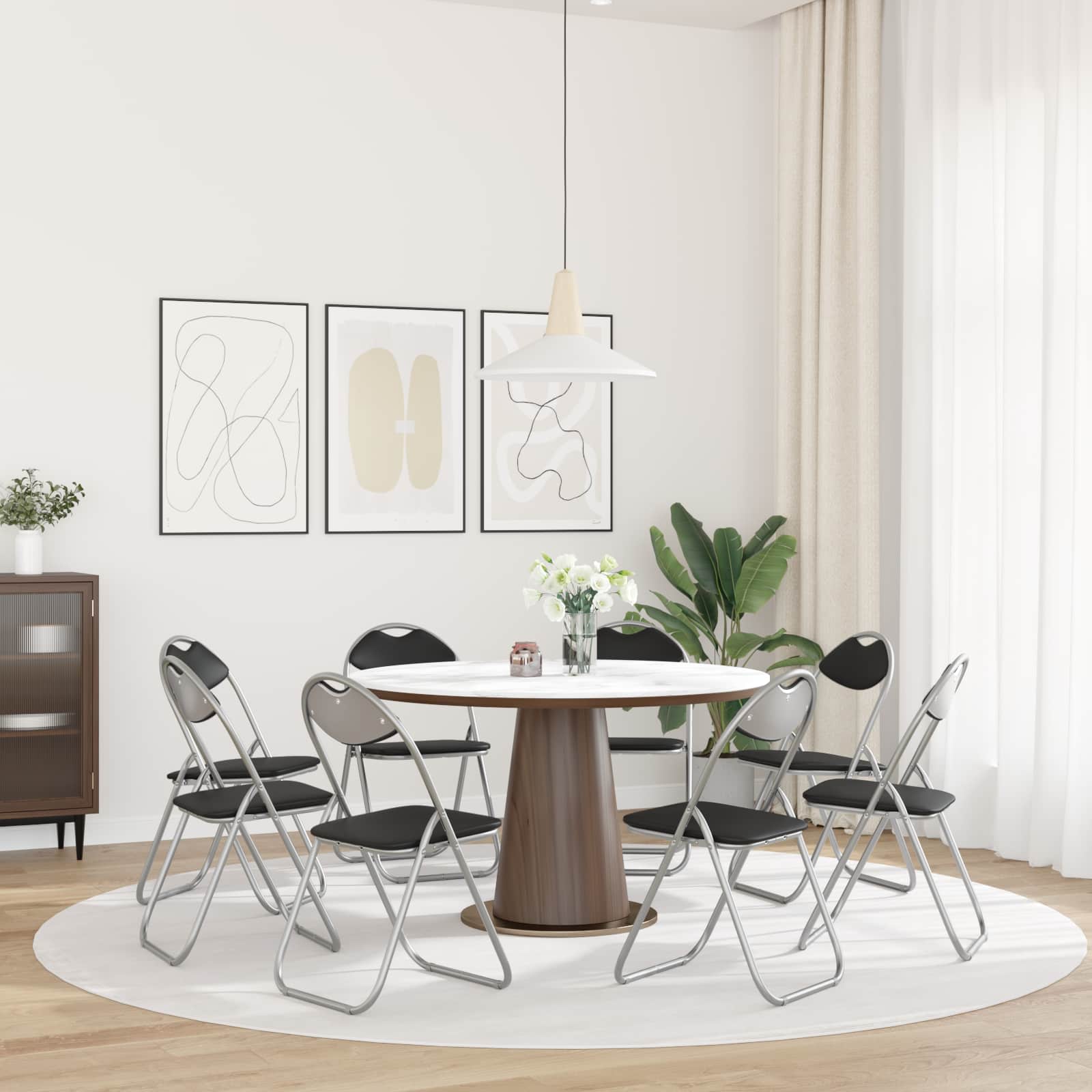 Sulankstoma valgomojo kėdė 8 pcs Juodas 48 x 43,5 x 81 cm