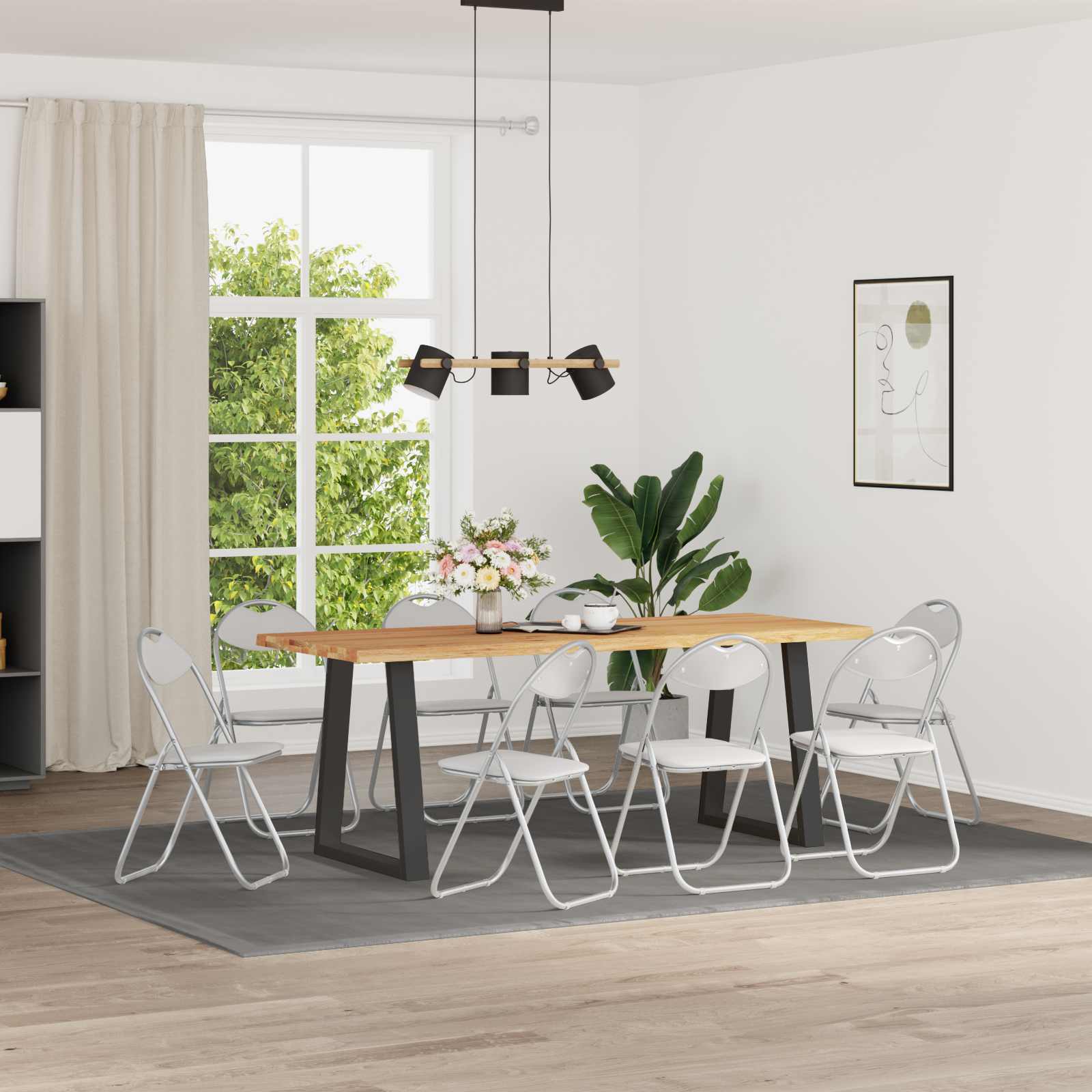 Sulankstoma valgomojo kėdė 8 pcs Baltas 48 x 43,5 x 81 cm