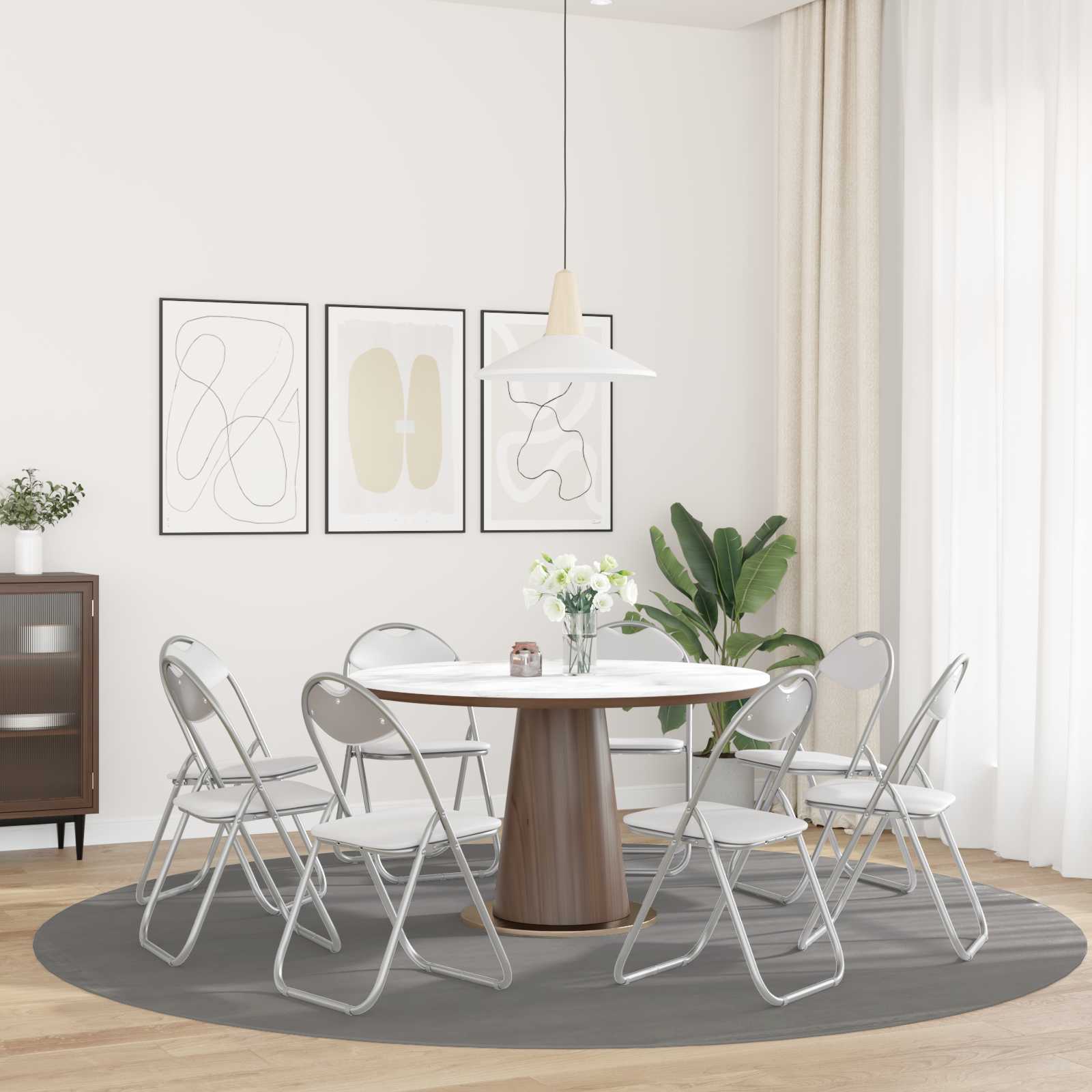 Sulankstoma valgomojo kėdė 8 pcs Baltas 48 x 43,5 x 81 cm