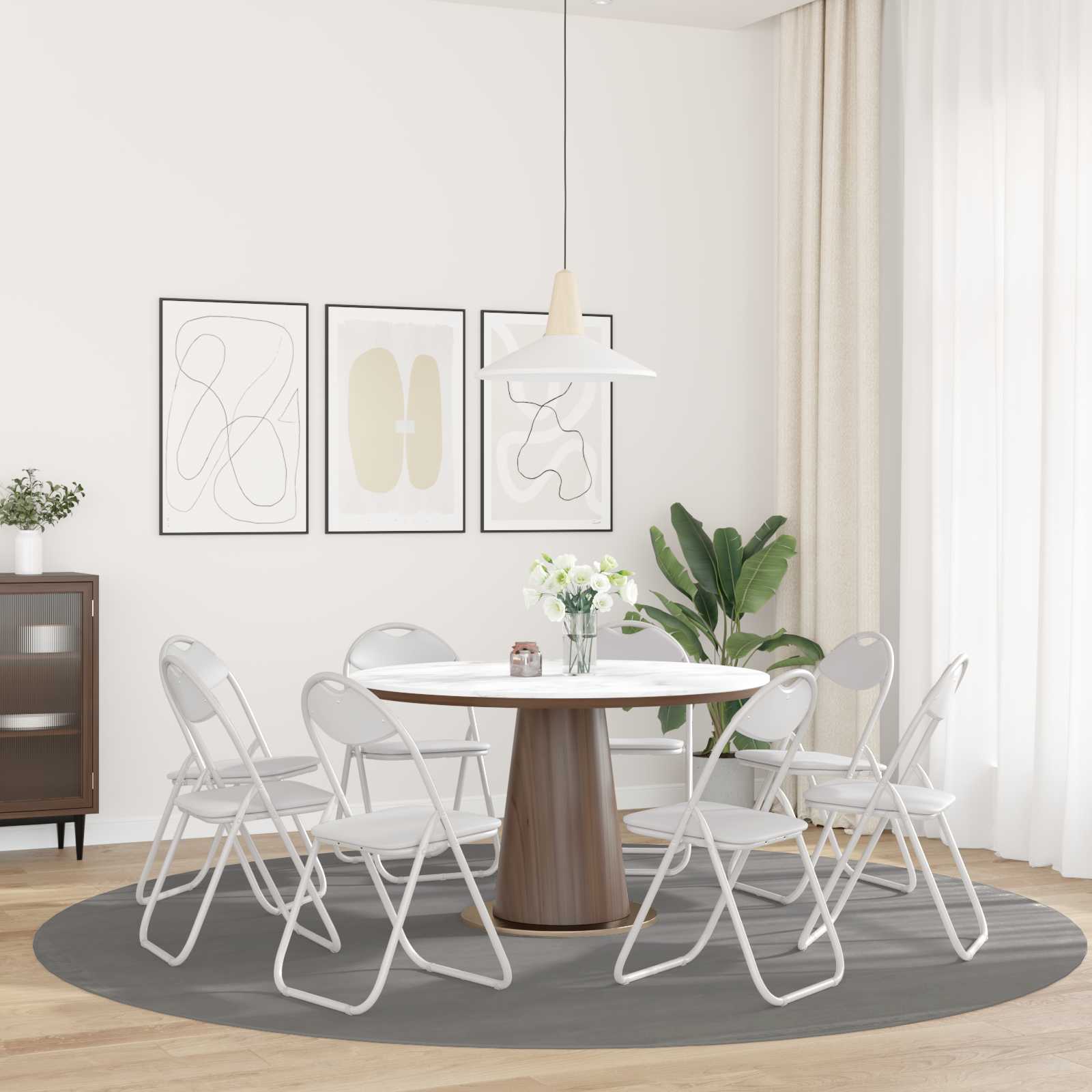 Saliekams virtuves krēsls 8 gab. Balts 48 x 43,5 x 81 cm