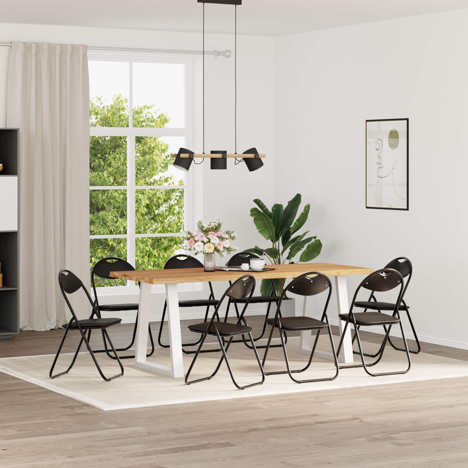 Folding Dining Chair 8 pcs Black 48 x 43.5 x 81 cm