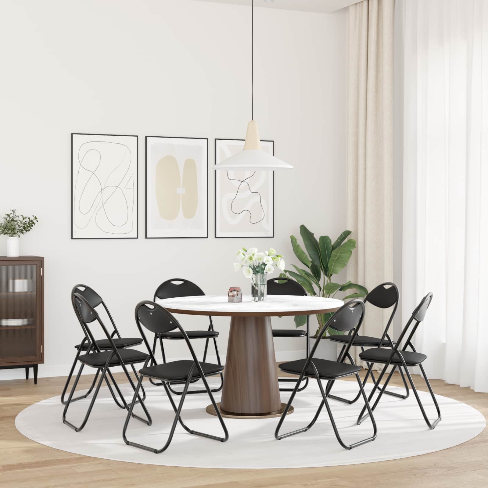 Folding Dining Chair 8 pcs Black 48 x 43.5 x 81 cm