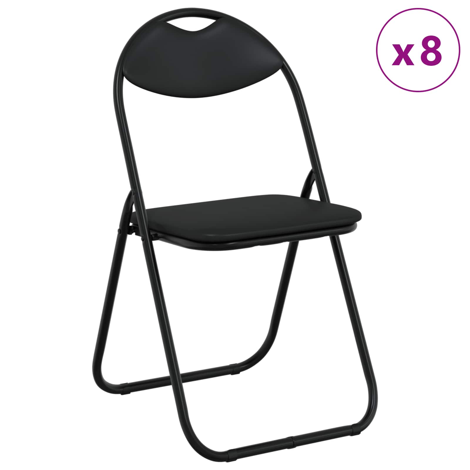 Folding Dining Chair 8 pcs Black 48 x 43.5 x 81 cm
