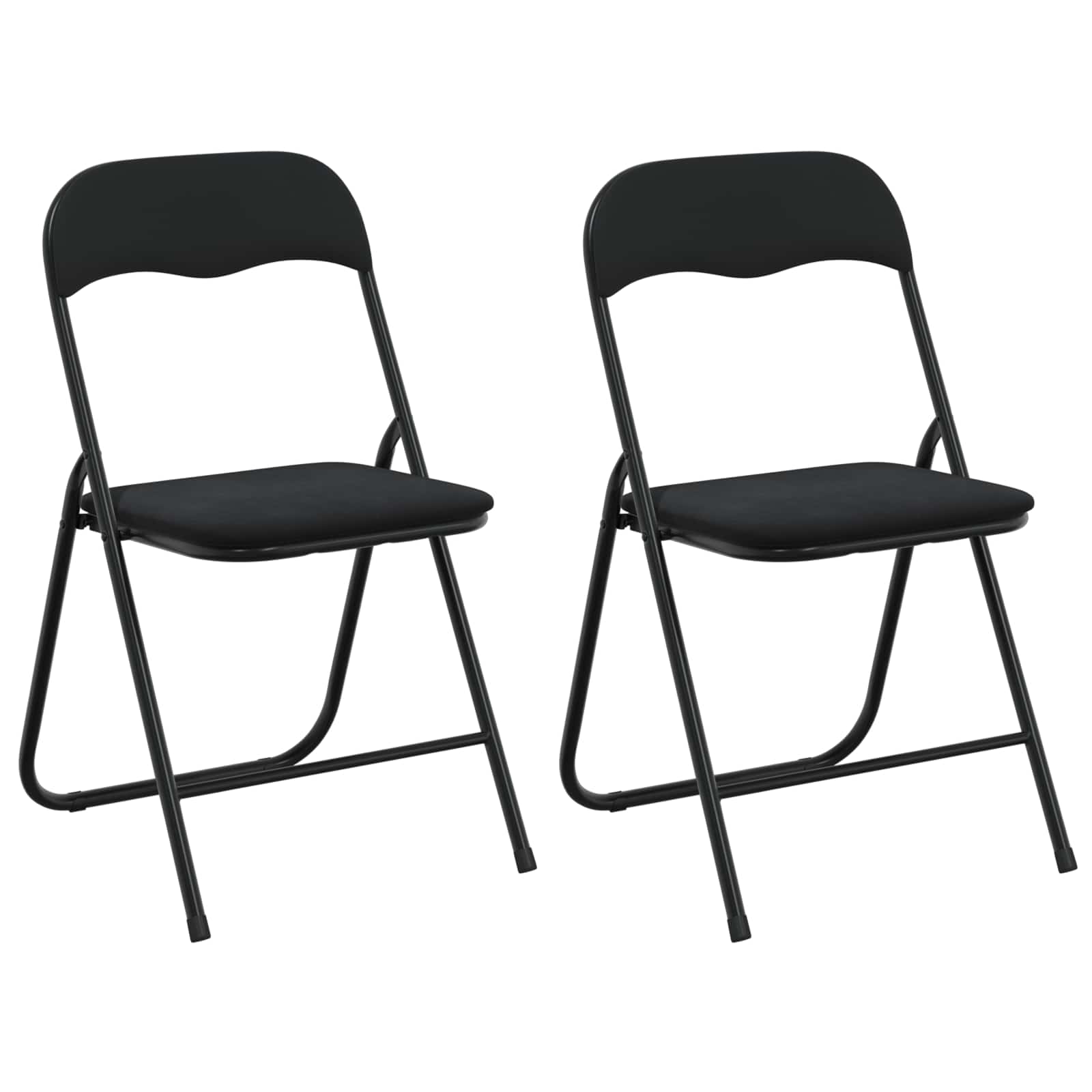 Sulankstoma kėdė 2 pcs Juodas 48 x 44 x 78 cm Aksomas