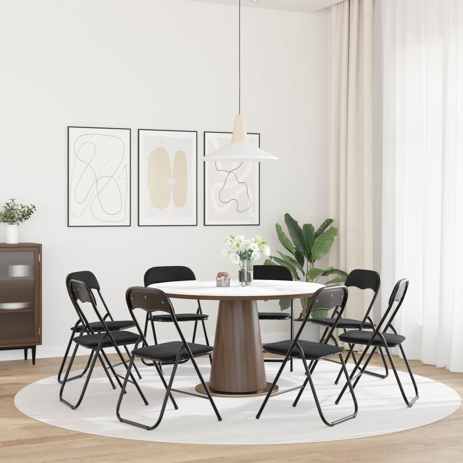 Sulankstoma kėdė 8 pcs Juodas 48 x 44 x 78 cm Aksomas