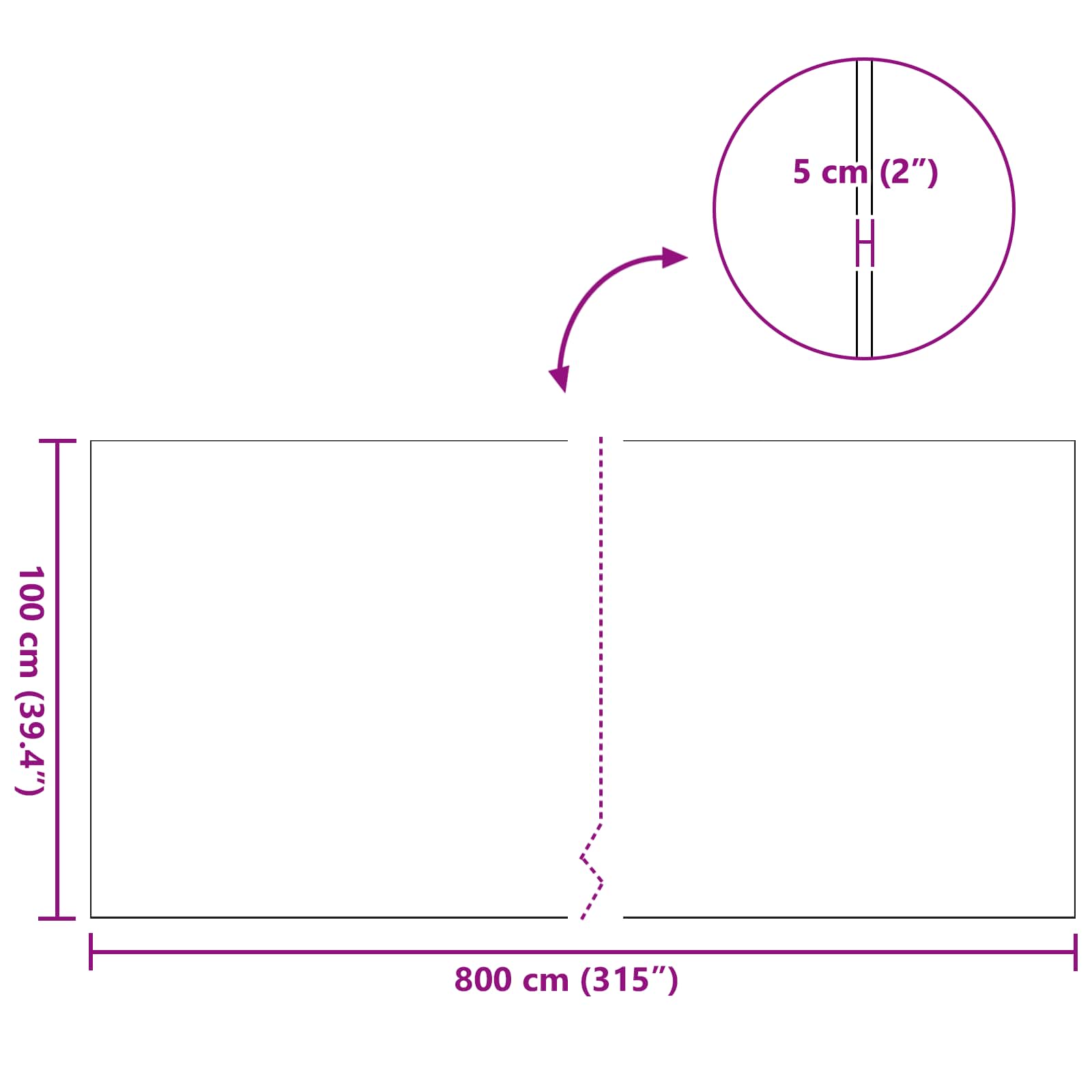 Dirbtinė žolė Žalia 1 x 8 m / 50 mm PP & PE