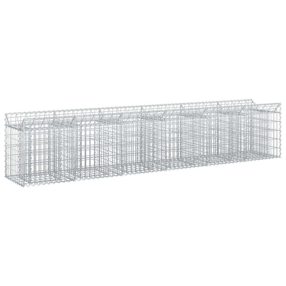 Gabioninė pakelta lova 2 pcs Sidabro 300 x 50 x 60 cm