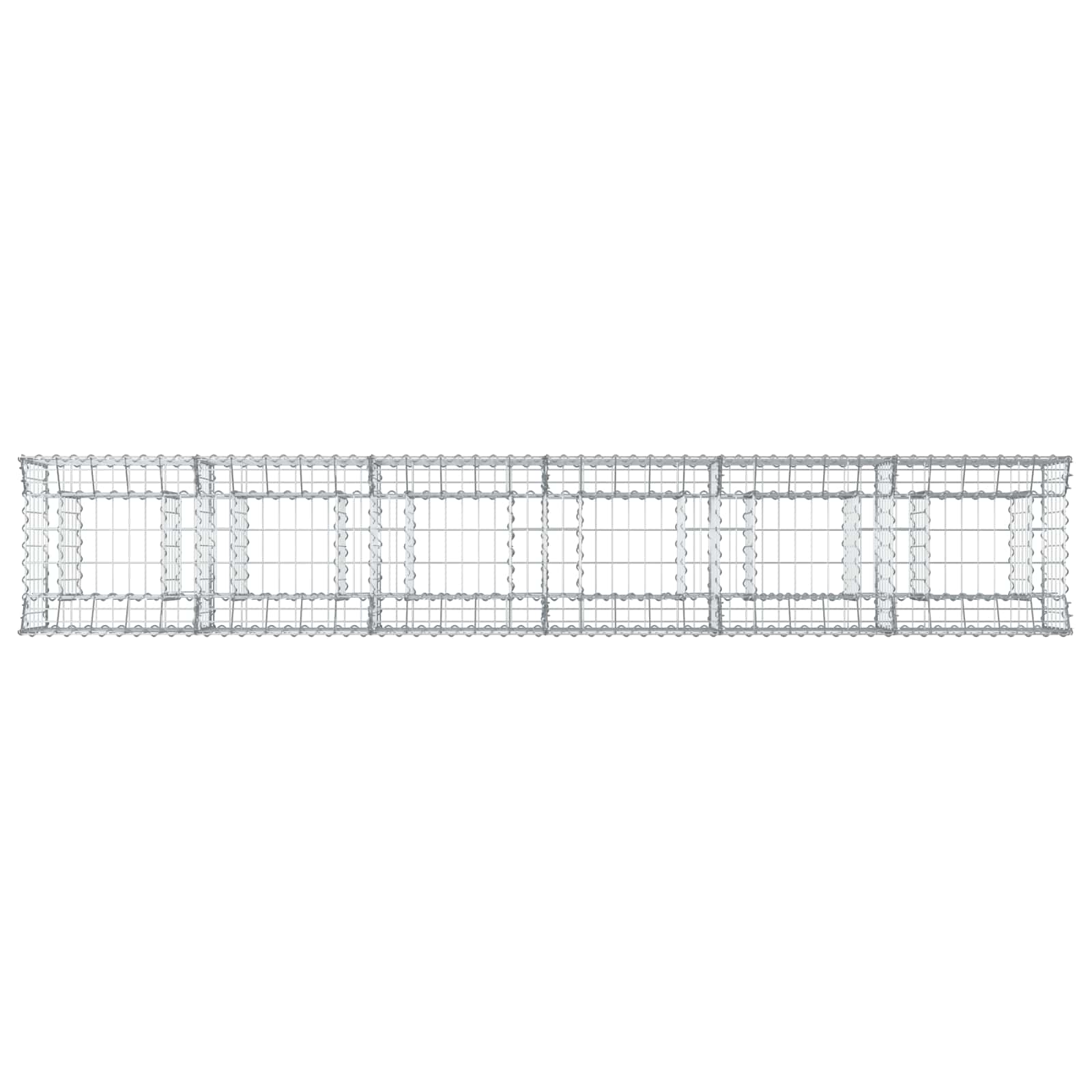 Gabionu paaugstināta dobe 2 gab. Sudraba 300 x 50 x 60 cm