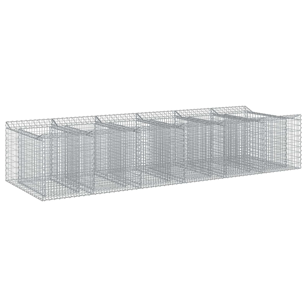 Gabioninė pakelta lova 2 pcs Sidabrinė