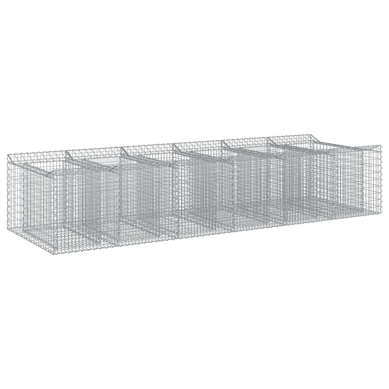 Gabioninė pakelta lova 2 pcs Sidabrinė
