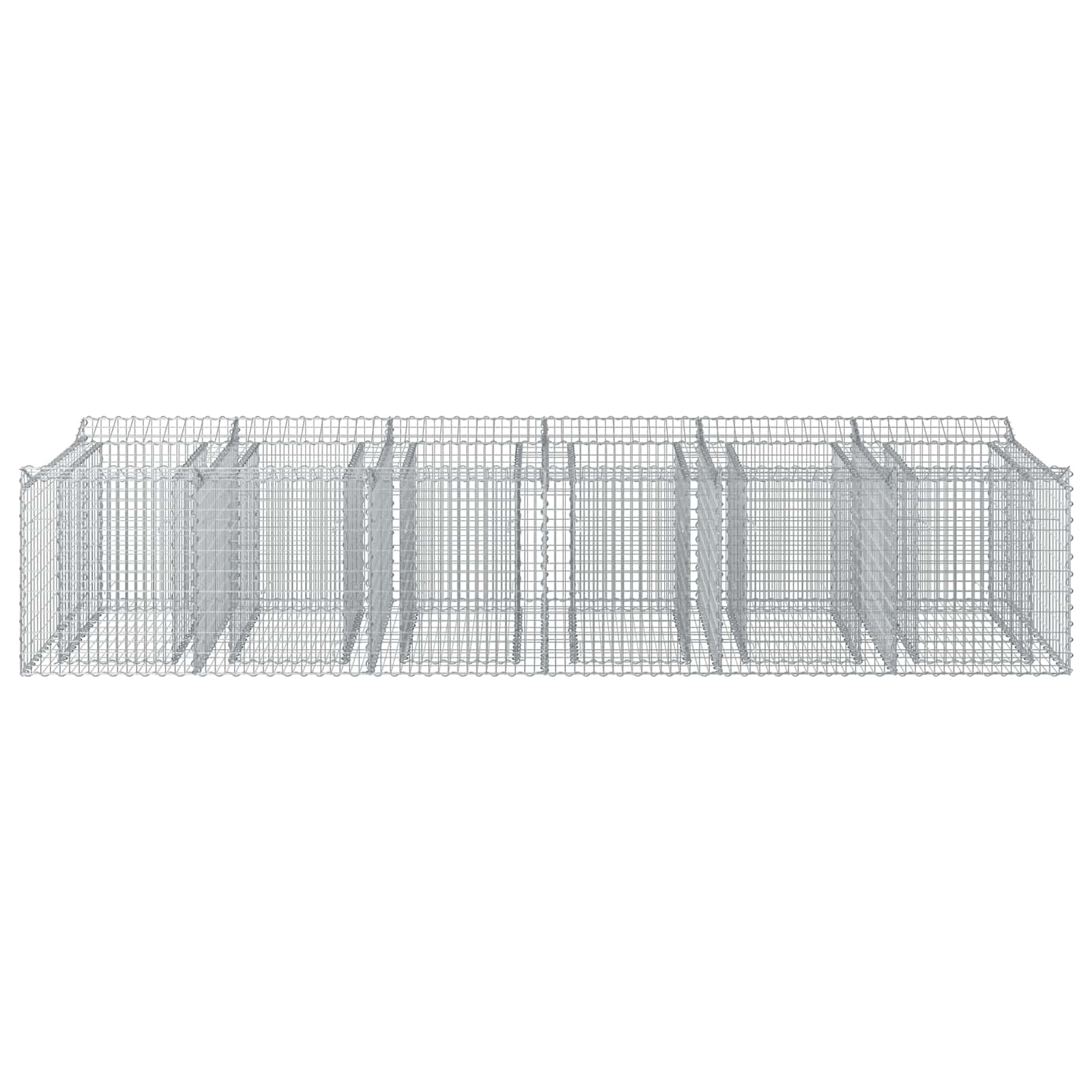 Gabioninė pakelta lova 2 pcs Sidabrinė