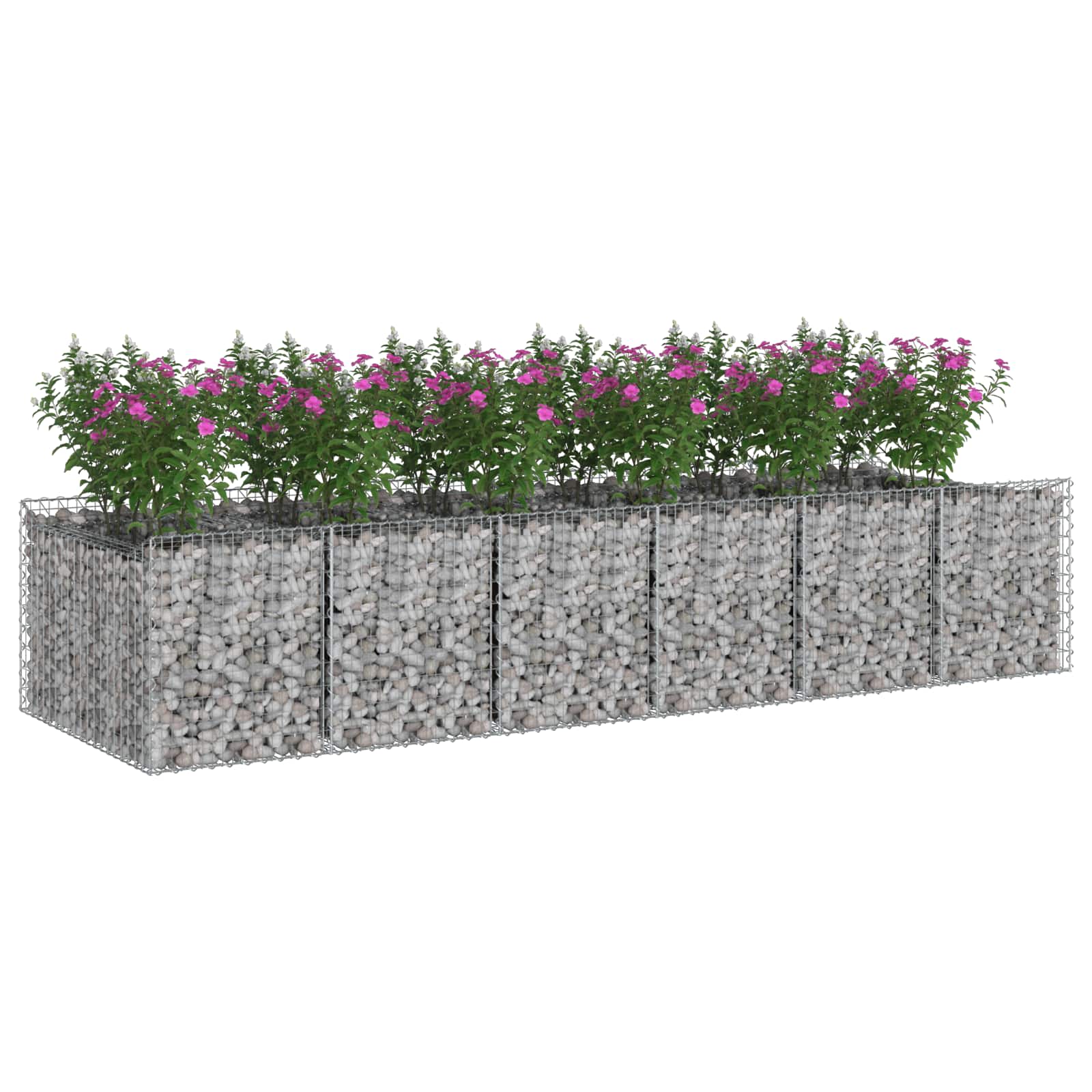 Gabioninė pakelta lova 2 pcs Sidabrinė