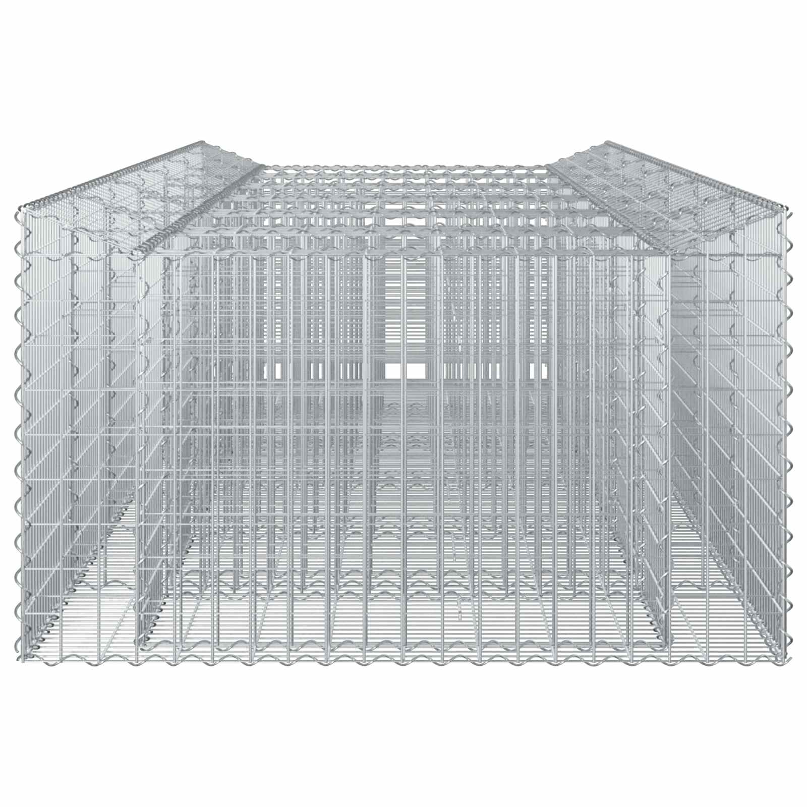 Gabioninė pakelta lova 2 pcs Sidabrinė