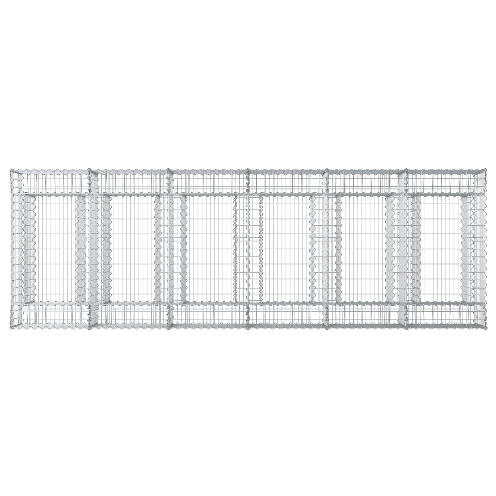 Gabioninė pakelta lova 2 pcs Sidabrinė