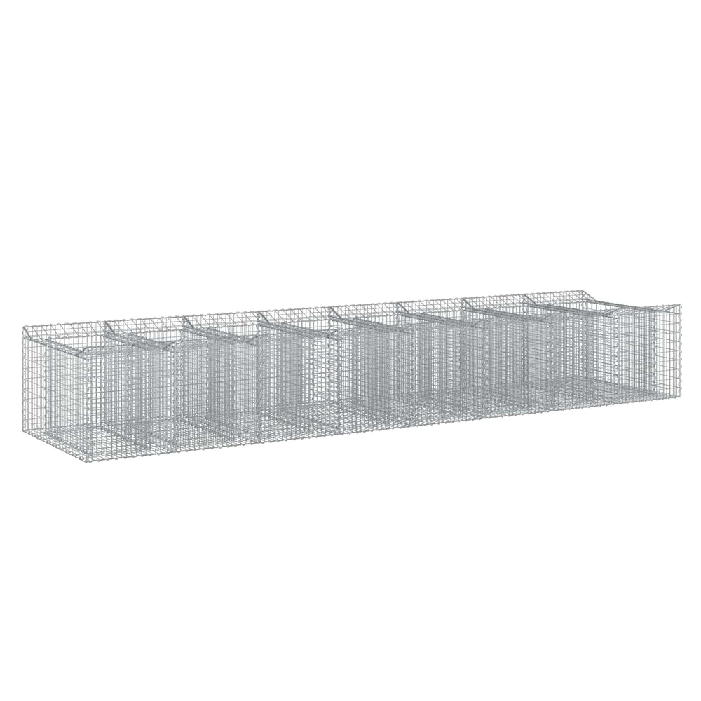 Gabioninė pakelta lova 3 pcs Sidabrinė