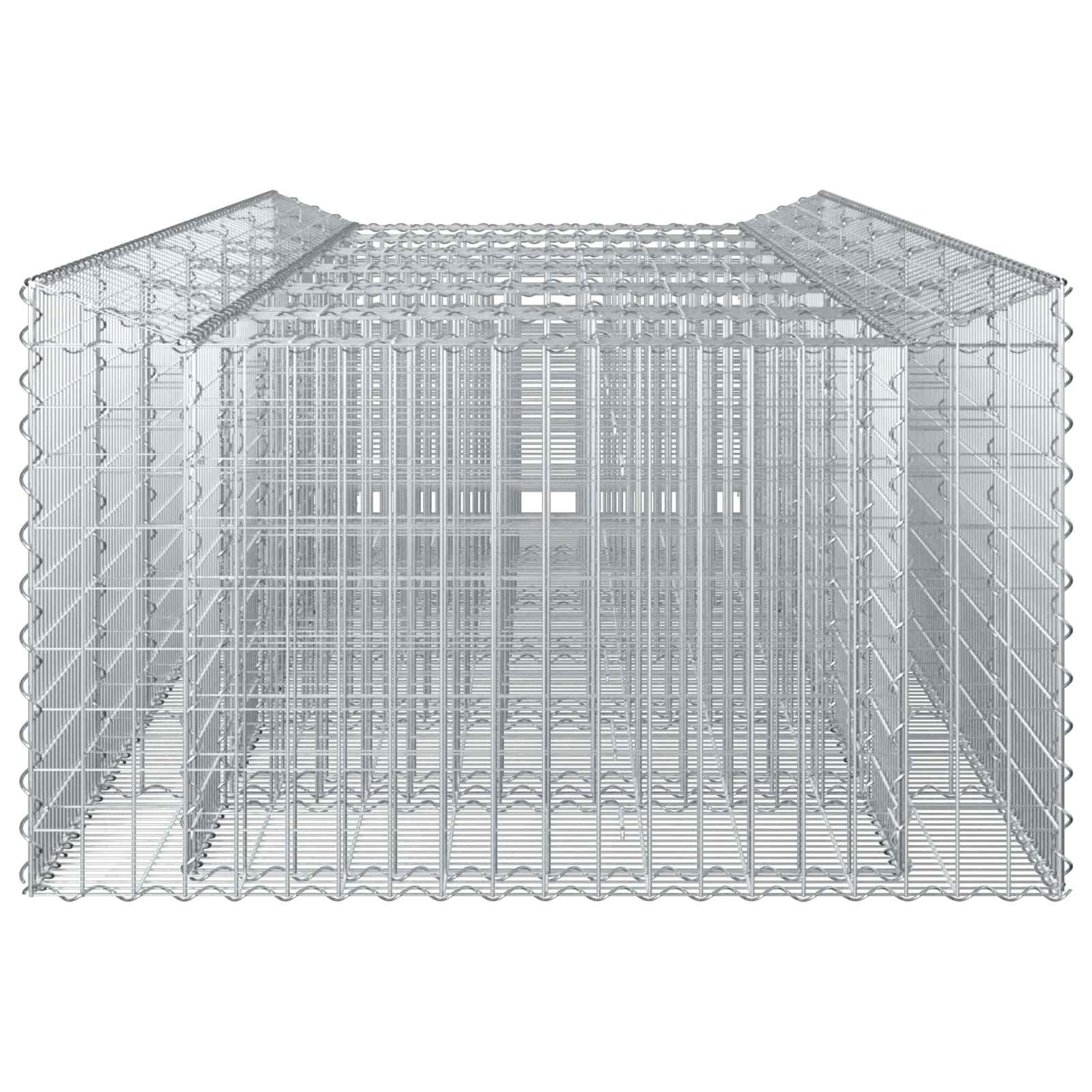 Gabioninė pakelta lova 3 pcs Sidabrinė