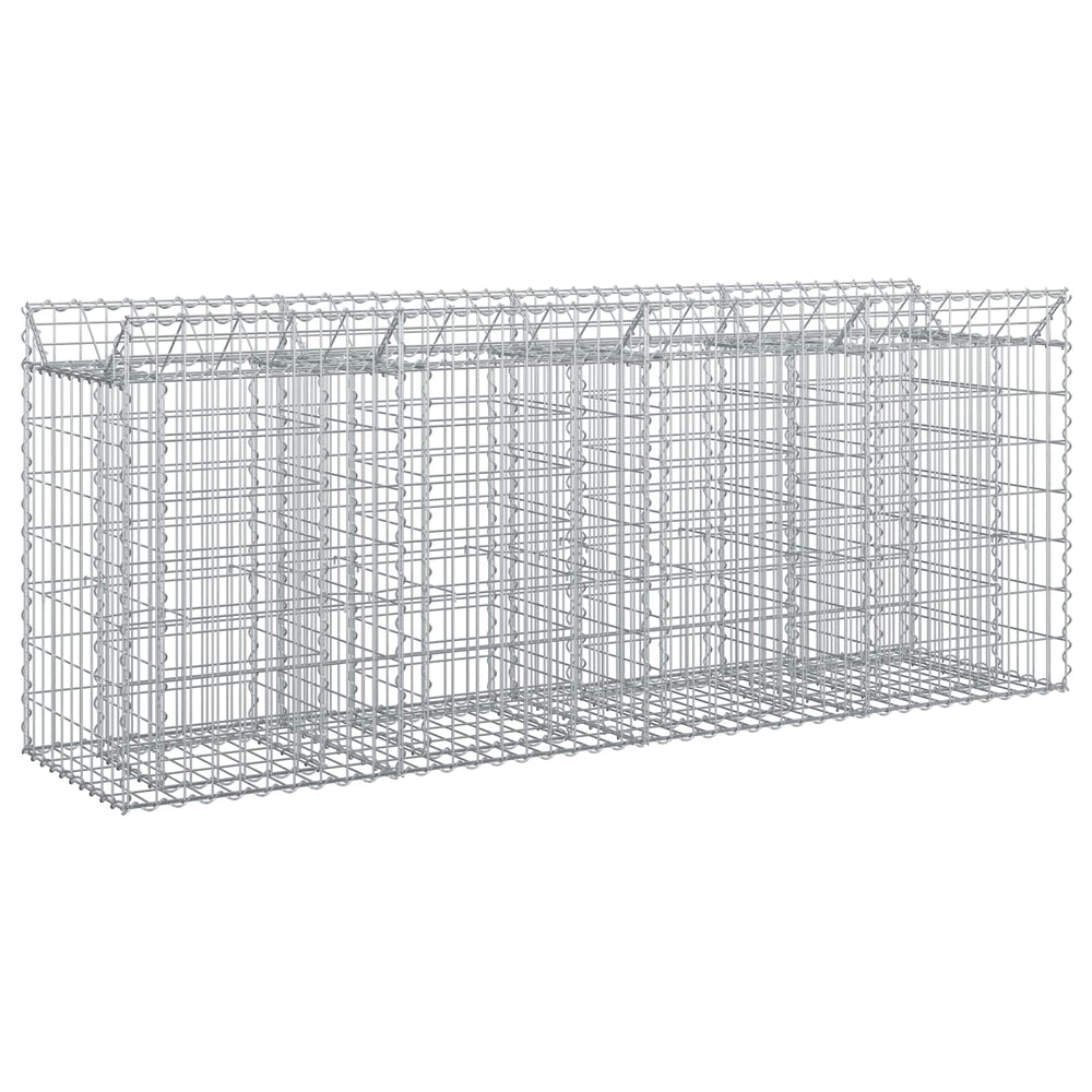 Gabioninė pakelta lova 2 pcs Sidabro 200 x 50 x 80 cm