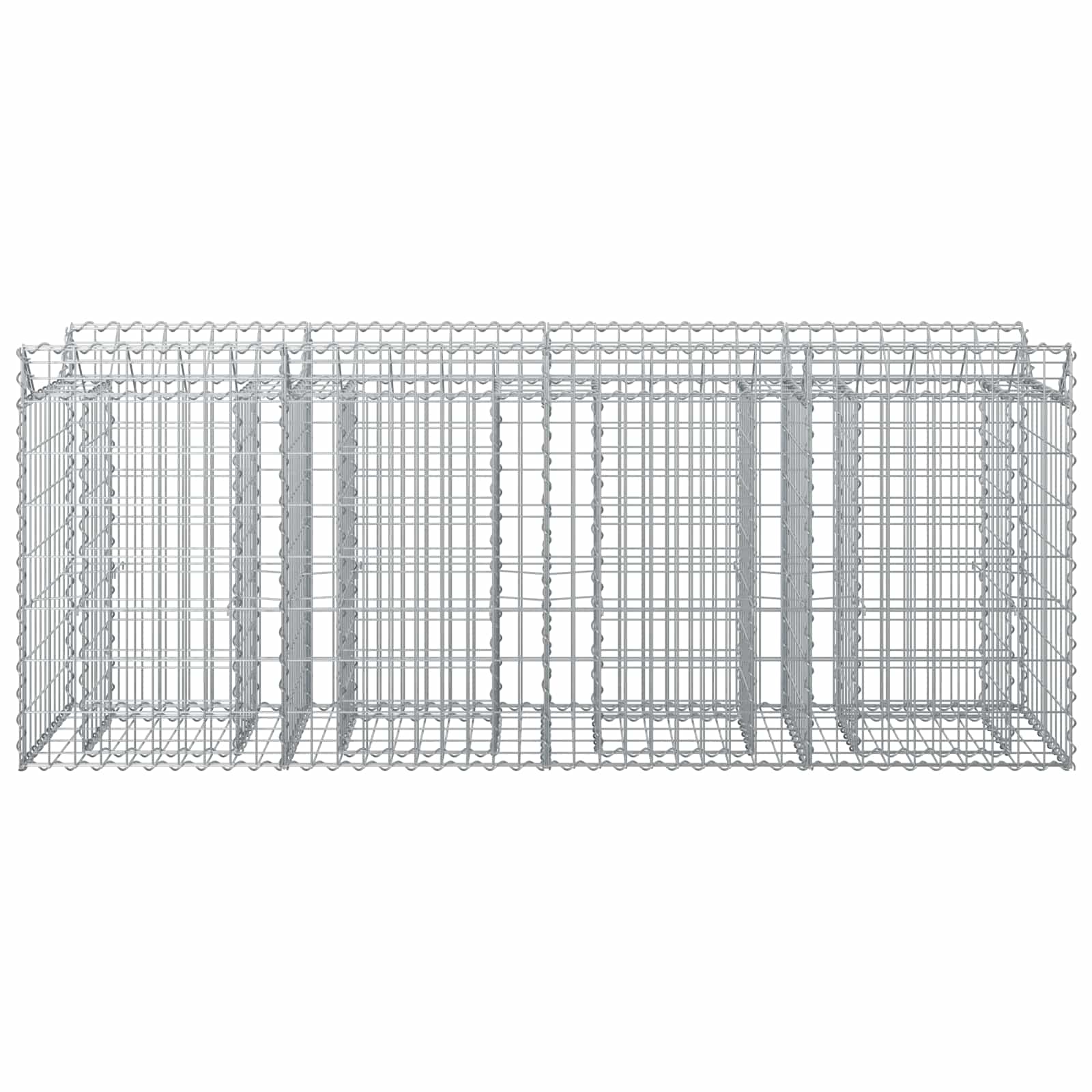 Gabioninė pakelta lova 2 pcs Sidabro 200 x 50 x 80 cm