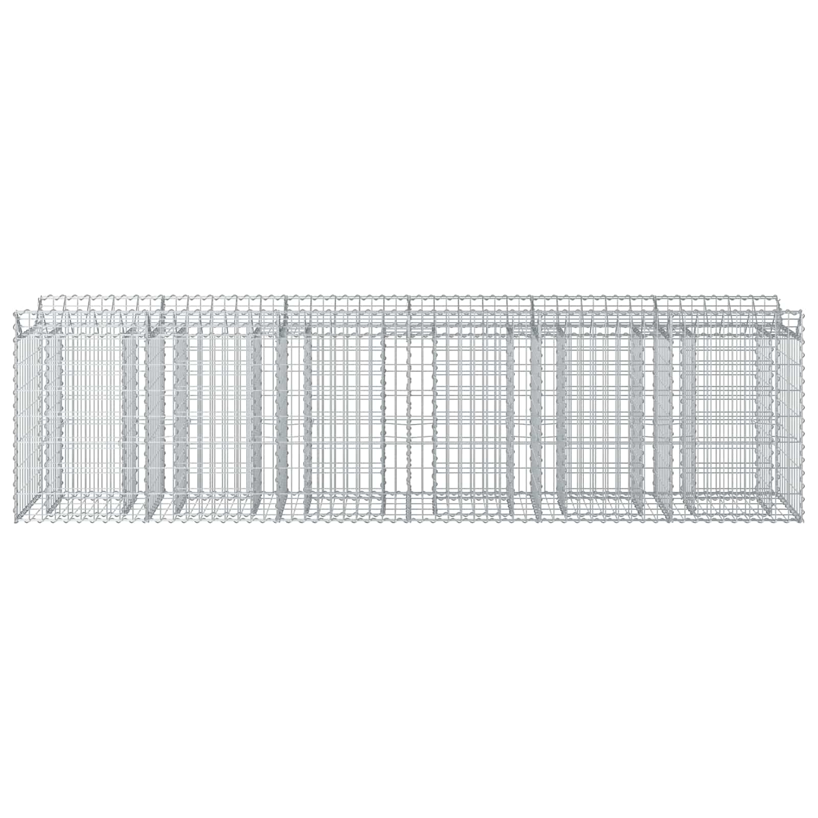 Gabioninė pakelta lova 2 pcs Sidabro 300 x 50 x 80 cm