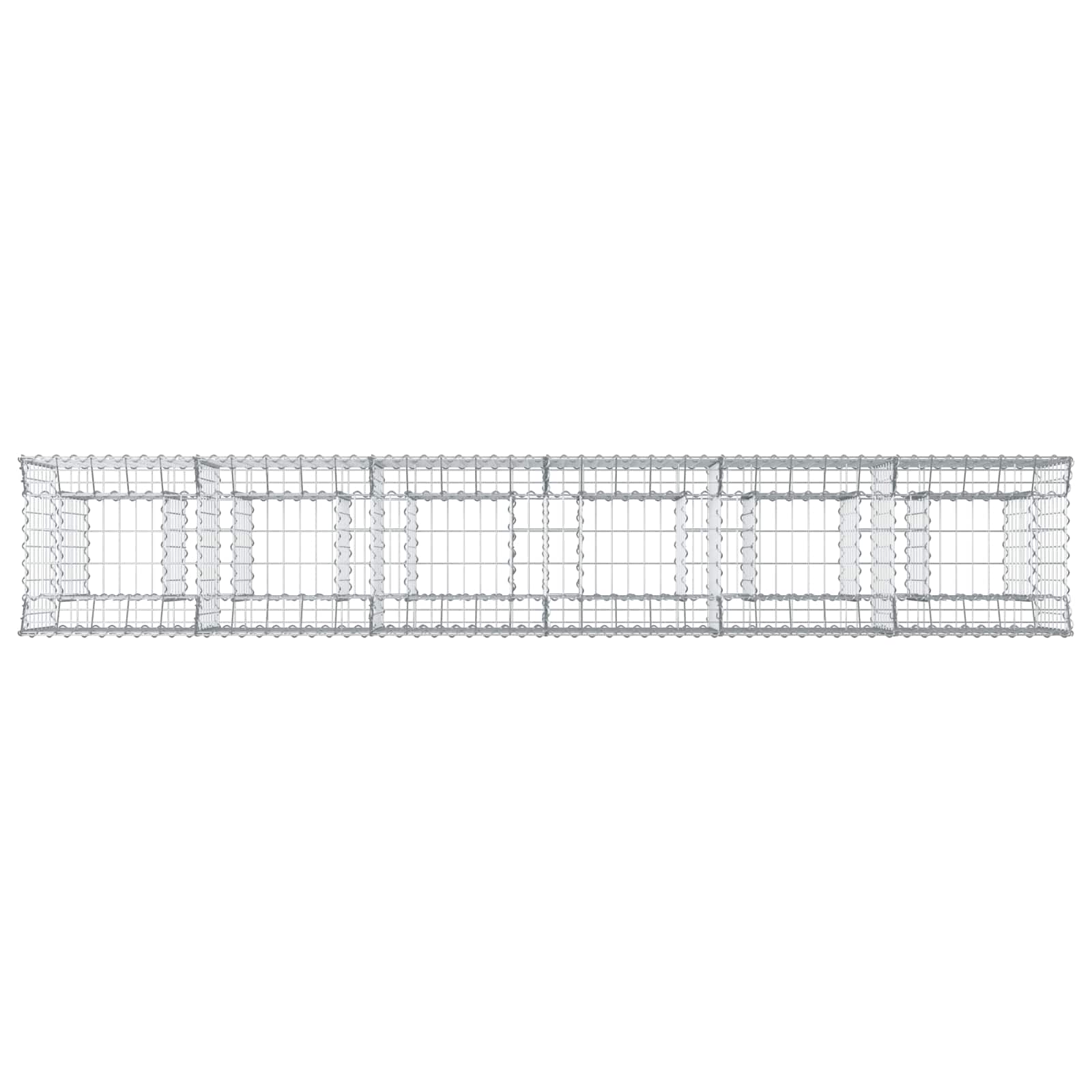 Gabioninė pakelta lova 2 pcs Sidabro 300 x 50 x 80 cm