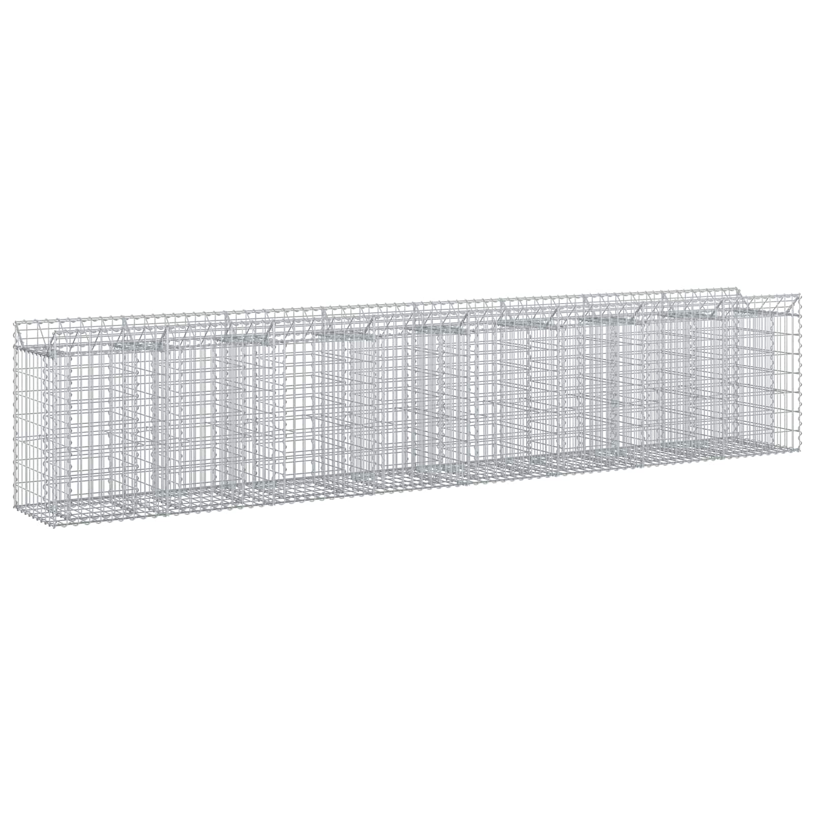 Gabionu paceltā dobe 3 gab. Sudraba 400 x 50 x 80 cm