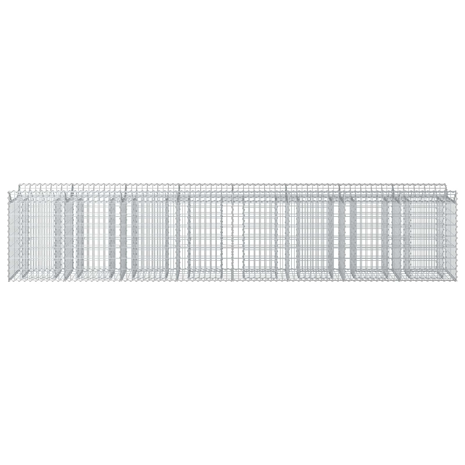 Gabionu paceltā dobe 3 gab. Sudraba 400 x 50 x 80 cm