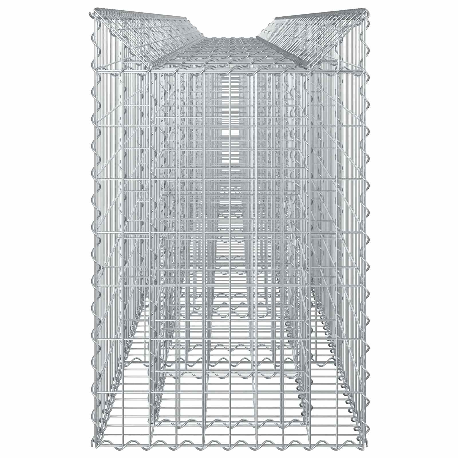 Gabionu paceltā dobe 3 gab. Sudraba 400 x 50 x 80 cm