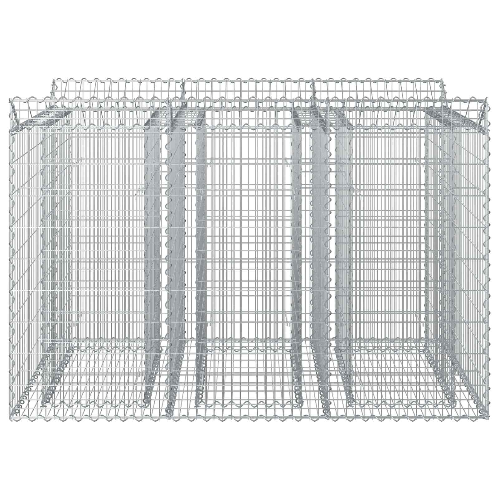 Gabioninė pakelta lova 2 pcs Sidabrinė