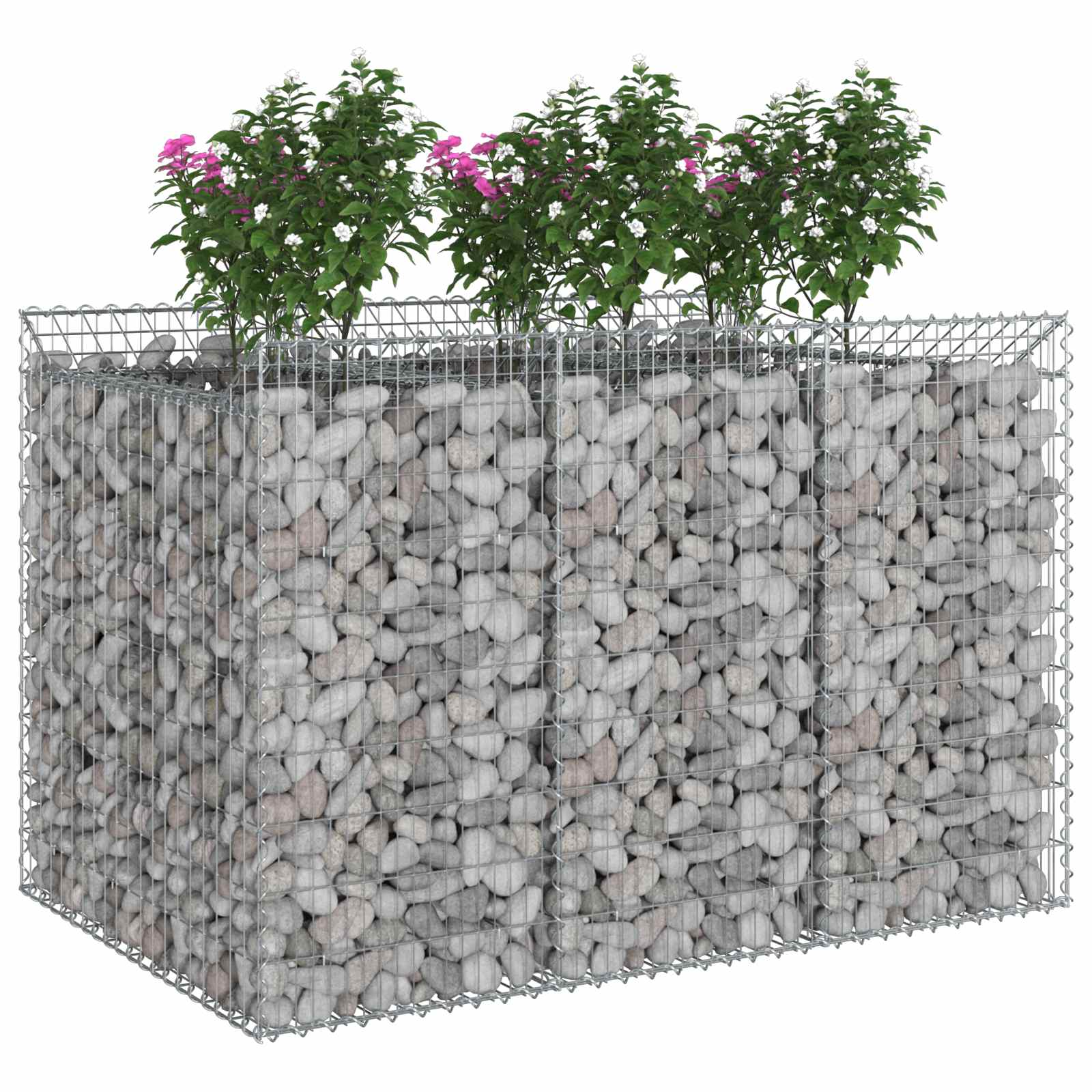 Gabioninė pakelta lova 2 pcs Sidabrinė